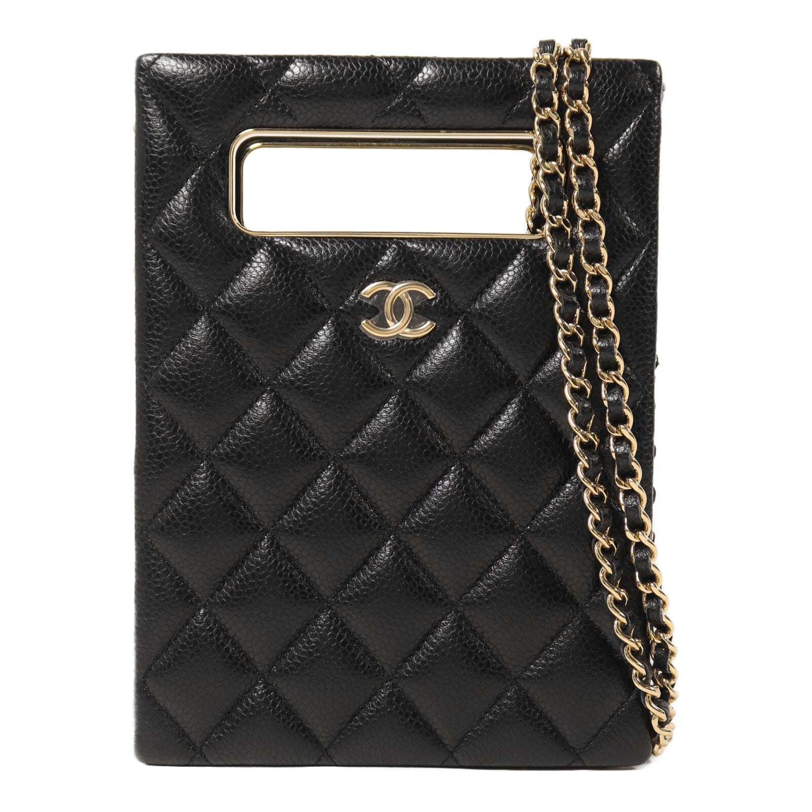 CHANEL 牛皮皮革Evening Box鏈帶手挽肩背兩用袋