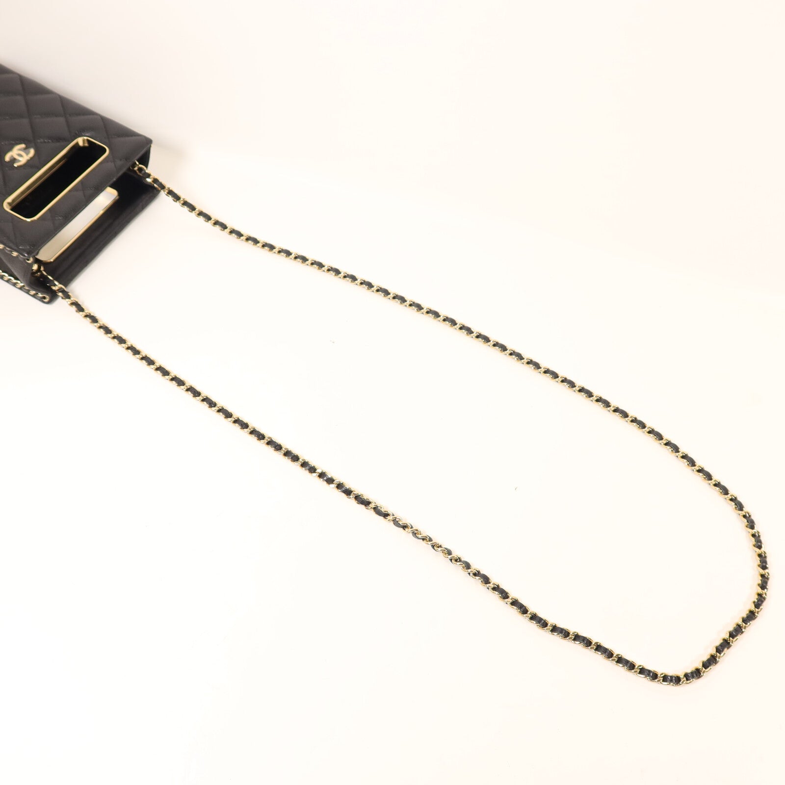 CHANEL 牛皮皮革Evening Box鏈帶手挽肩背兩用袋
