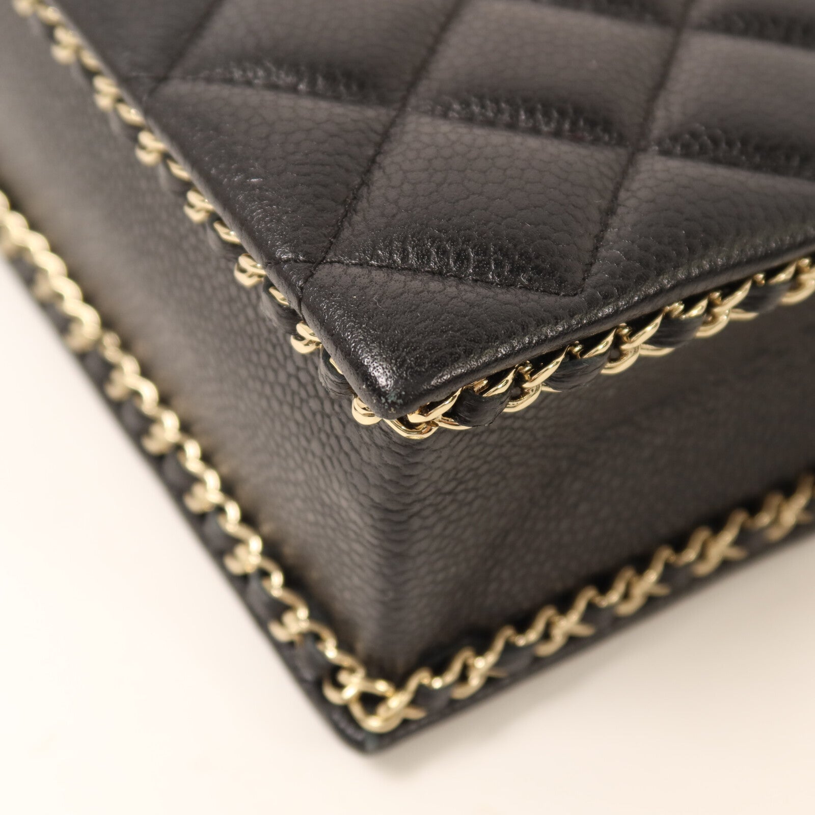 CHANEL 牛皮皮革Evening Box鏈帶手挽肩背兩用袋