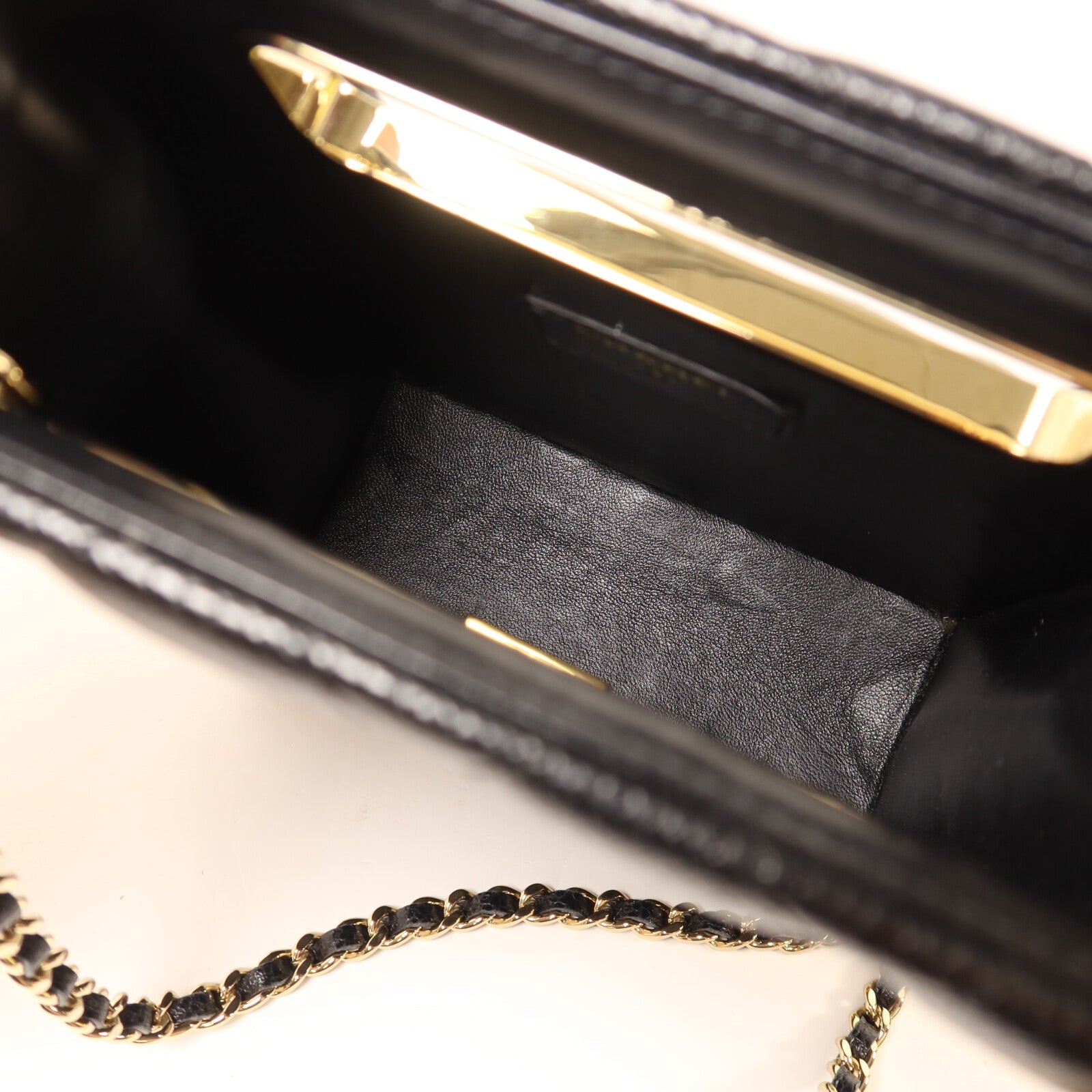 CHANEL 牛皮皮革Evening Box鏈帶手挽肩背兩用袋