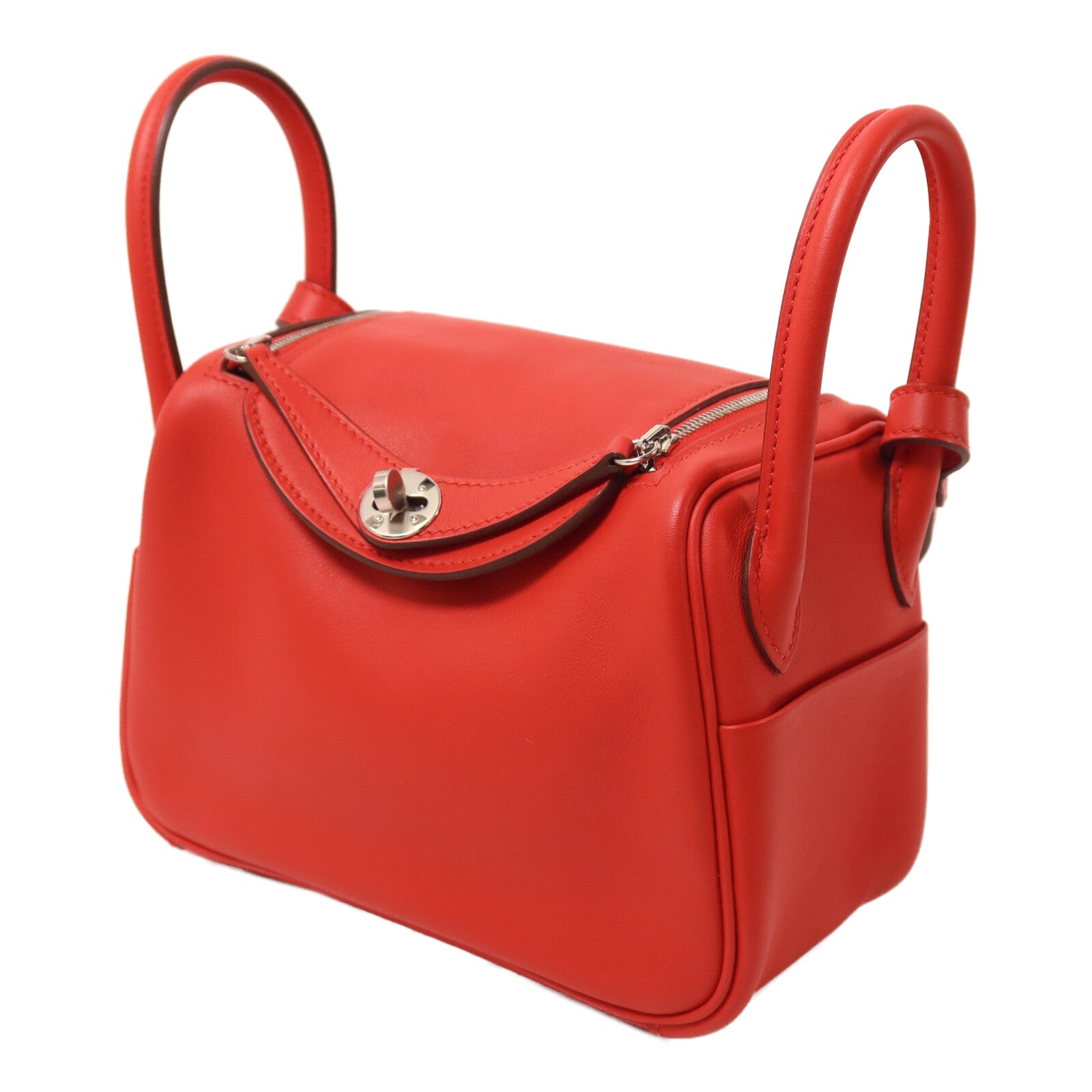 HERMES Swift皮革Mini Lindy手挽肩背兩用袋Rouge de Coeur