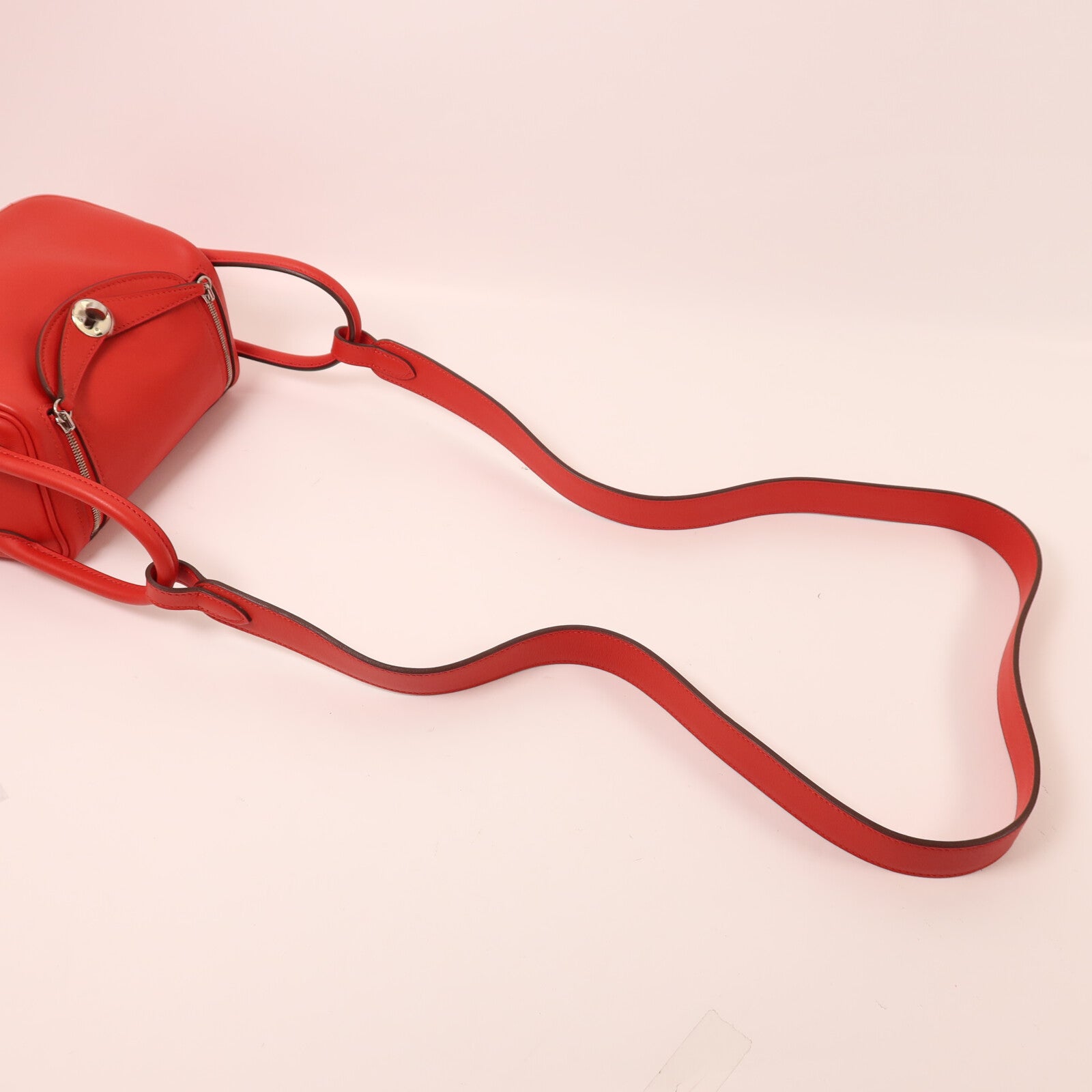 HERMES Swift皮革Mini Lindy手挽肩背兩用袋Rouge de Coeur