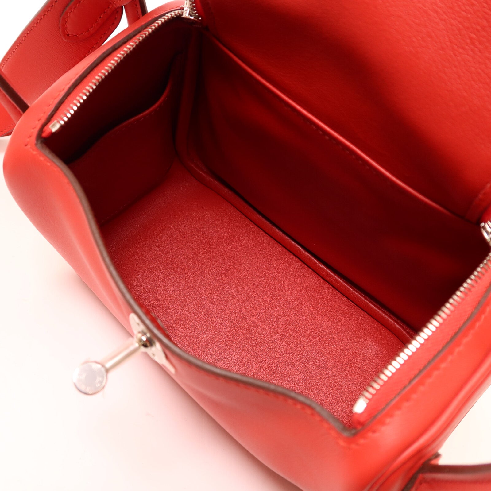 HERMES Swift皮革Mini Lindy手挽肩背兩用袋Rouge de Coeur