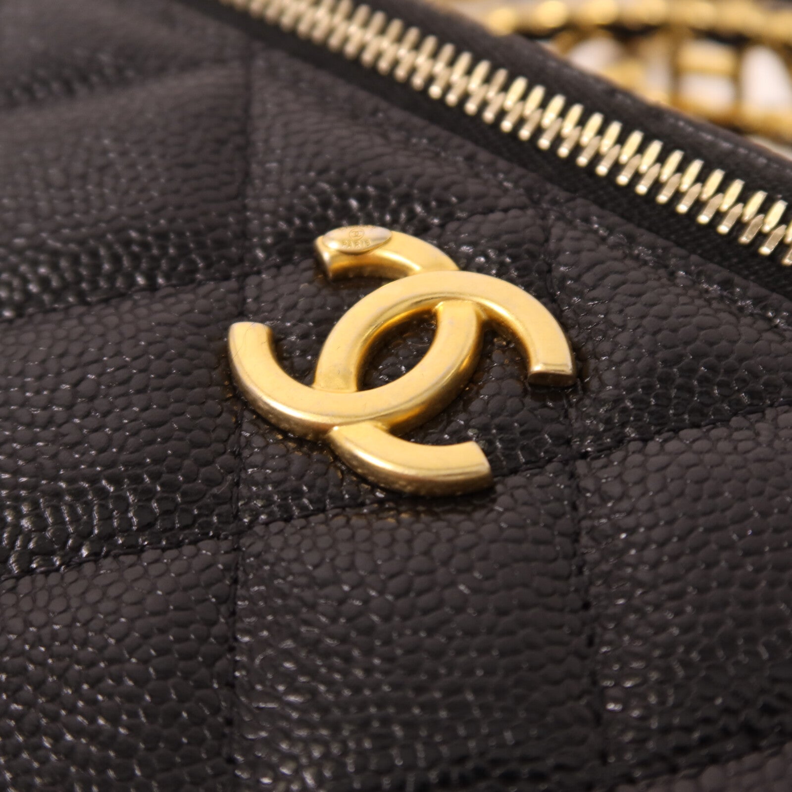 CHANEL 牛皮皮革Vanity Case Top Handle鏈帶手挽肩背兩用袋