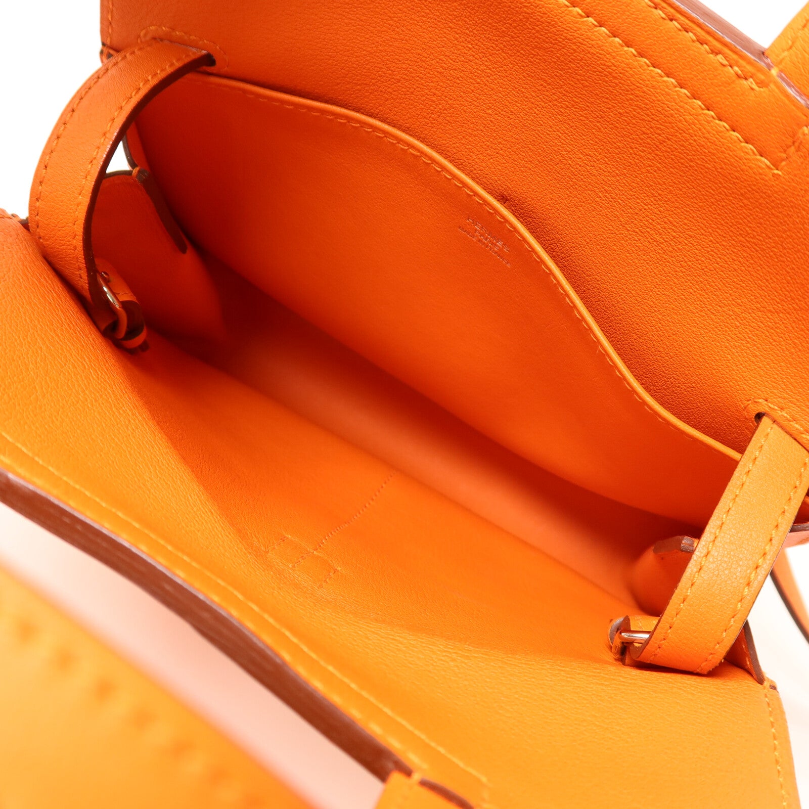 HERMES Swift皮革Mini Halzan手挽肩背兩用袋Orange