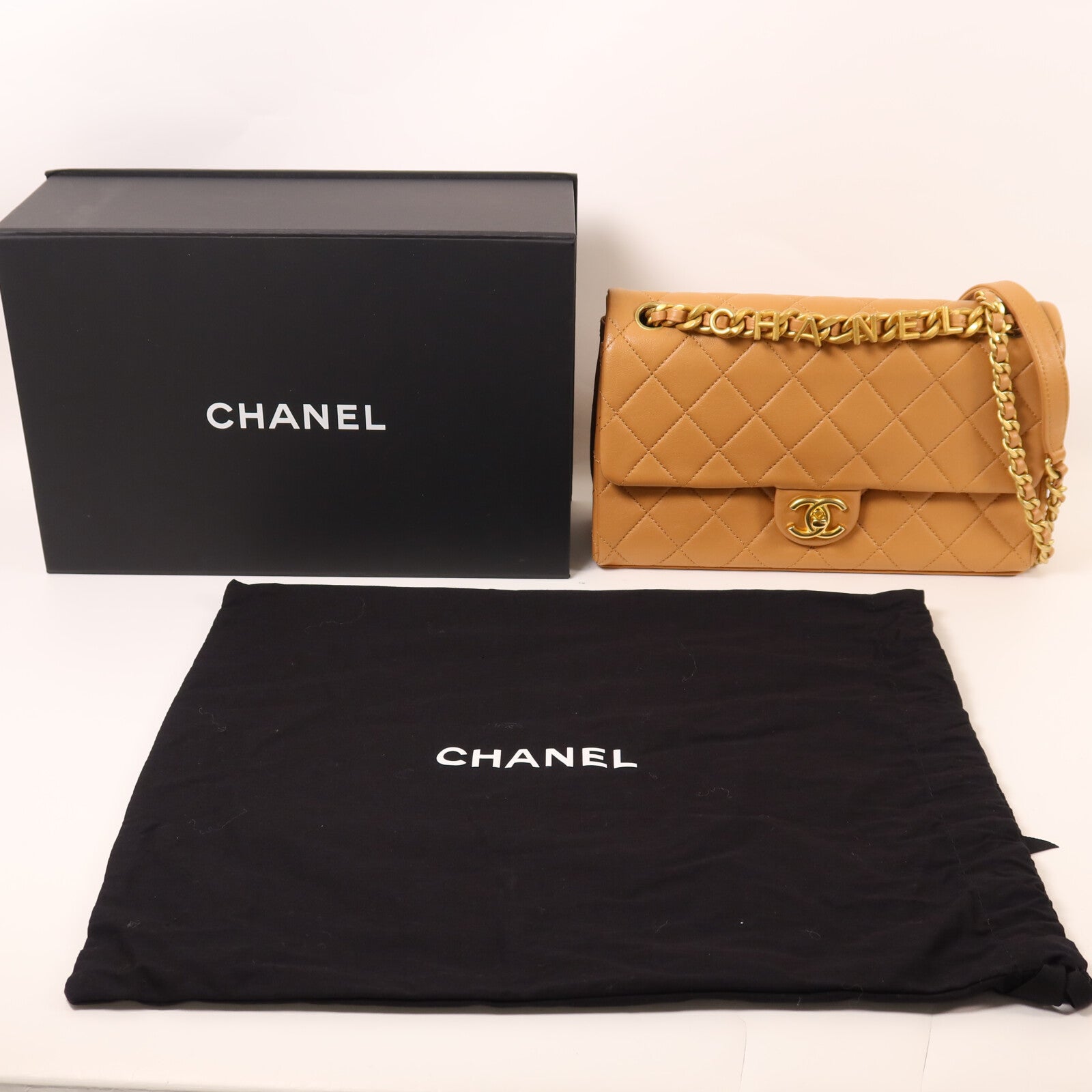 CHANEL 羊皮皮革Chain Shoulder鏈帶肩背袋