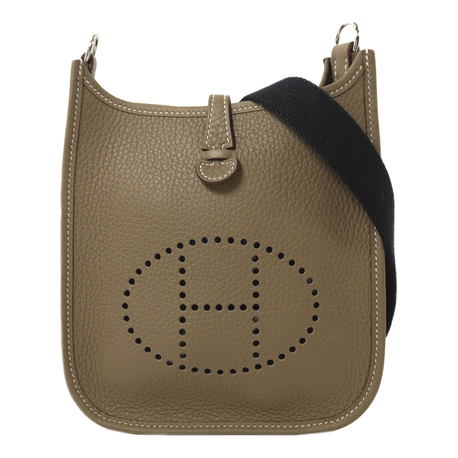 HERMES Clemence皮革Evelyne TPM肩背袋Etoupe