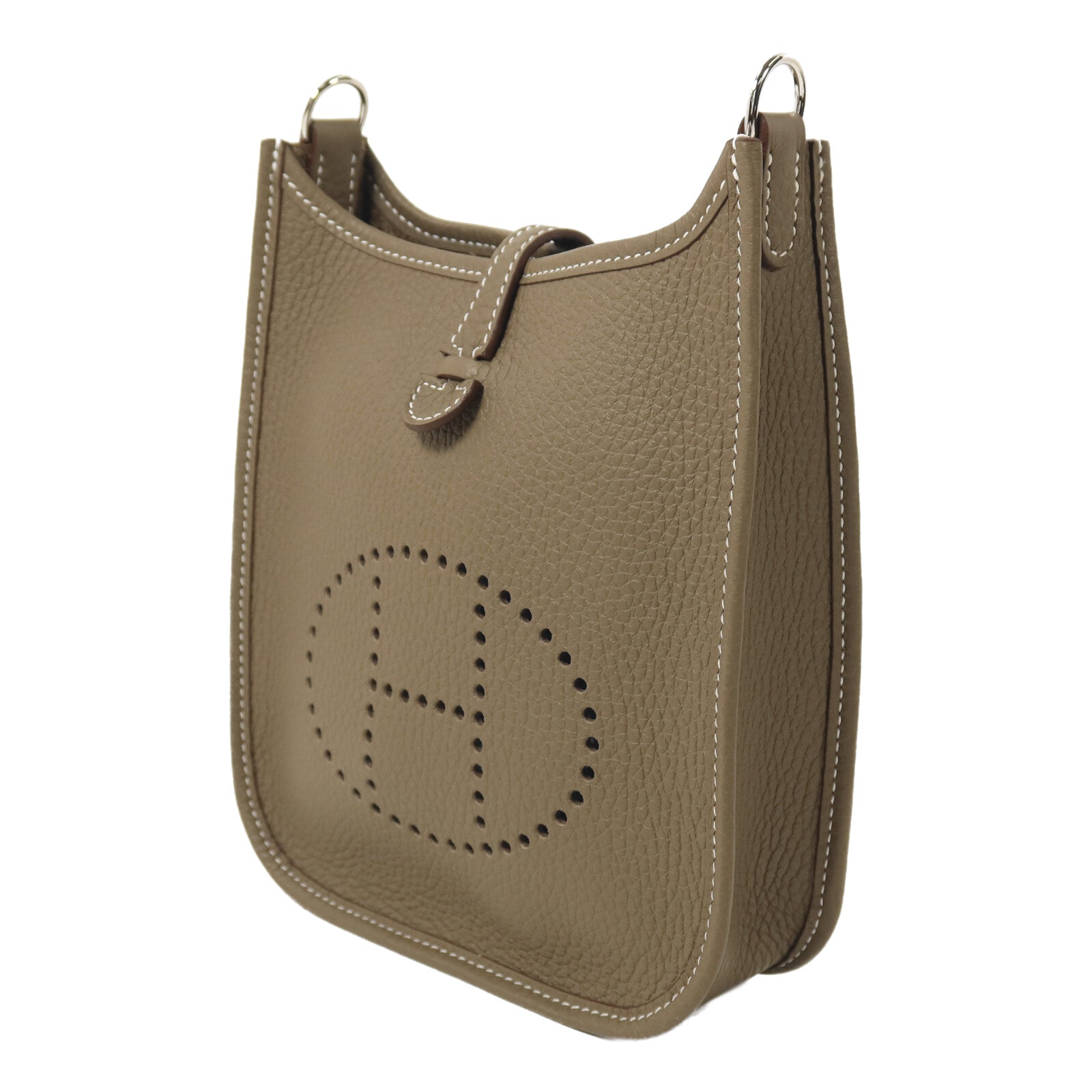 HERMES Clemence皮革Evelyne TPM肩背袋Etoupe