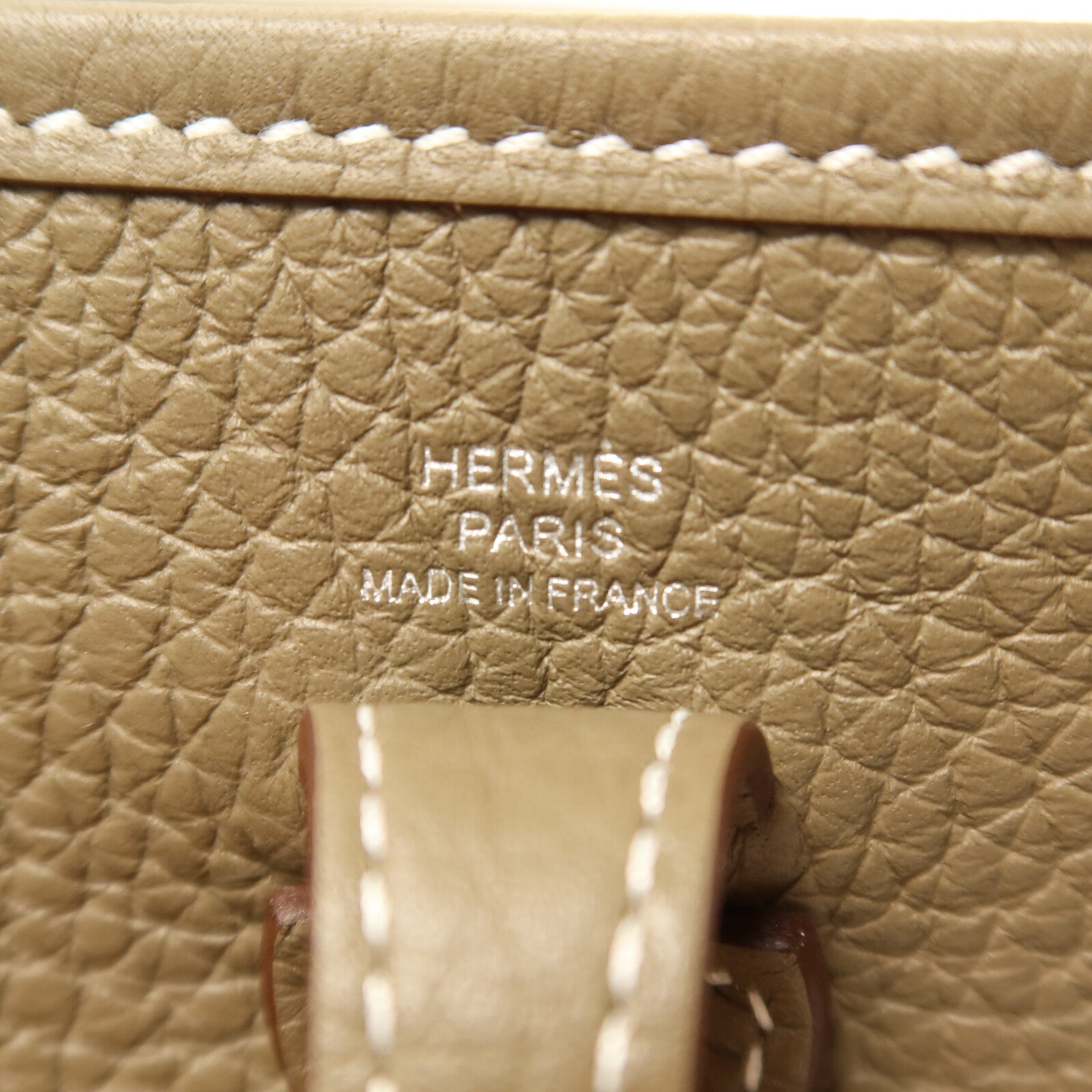 HERMES Clemence皮革Evelyne TPM肩背袋Etoupe
