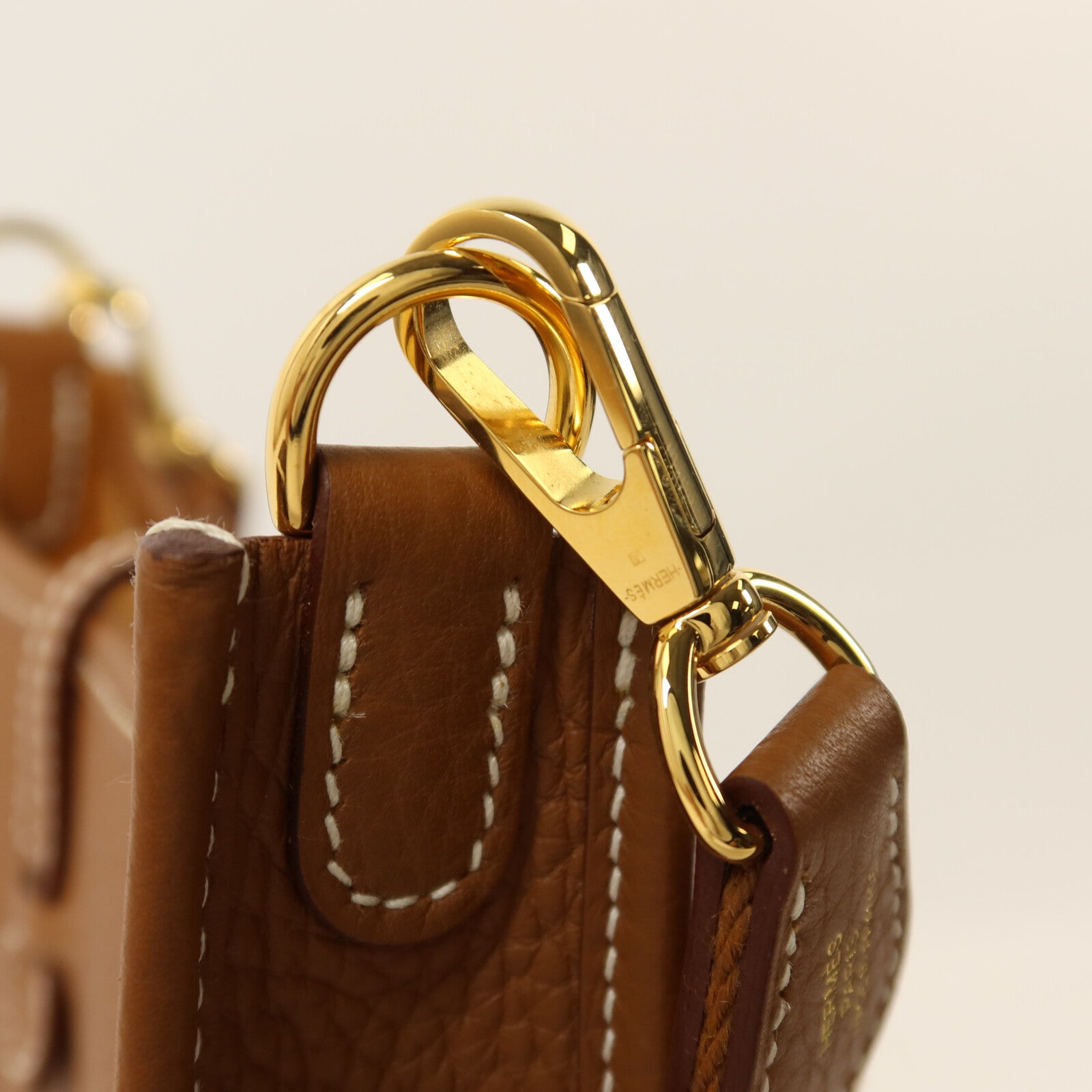 HERMES Clemence皮革Evelyne TPM肩背袋Gold