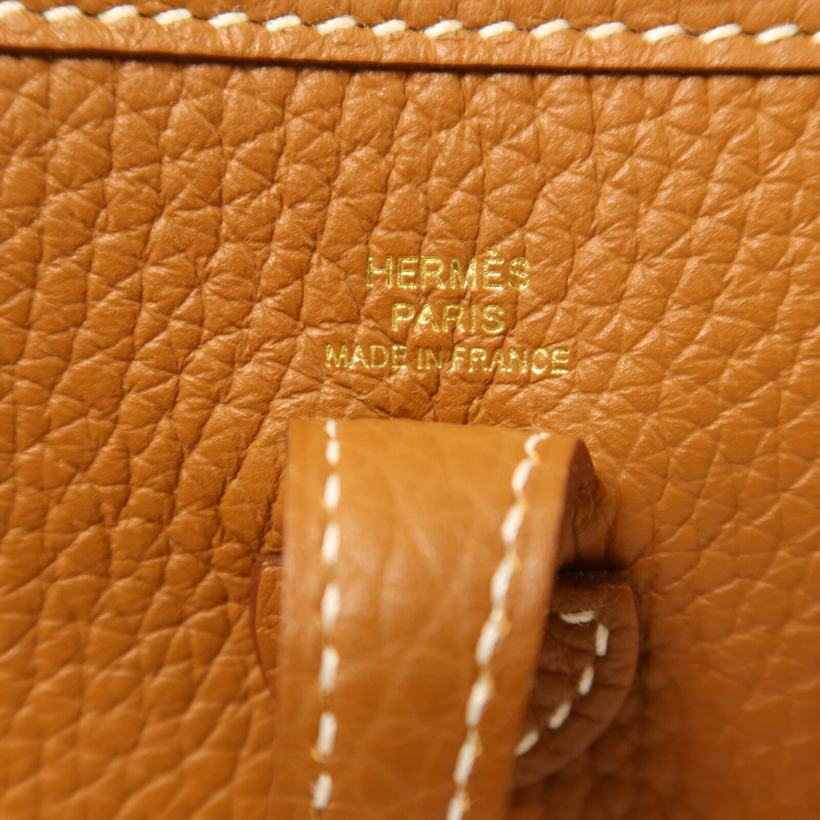 HERMES Clemence皮革Evelyne TPM肩背袋Gold