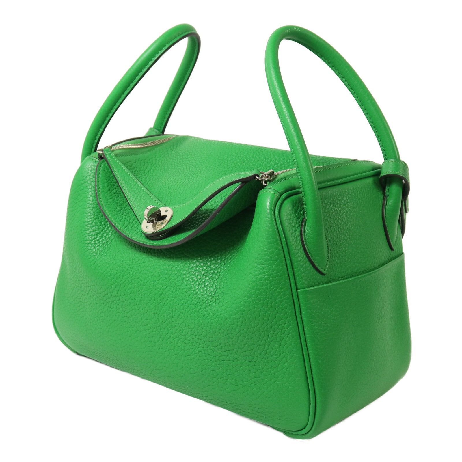 HERMES Clemence皮革Lindy 26手挽肩背兩用袋Bambou