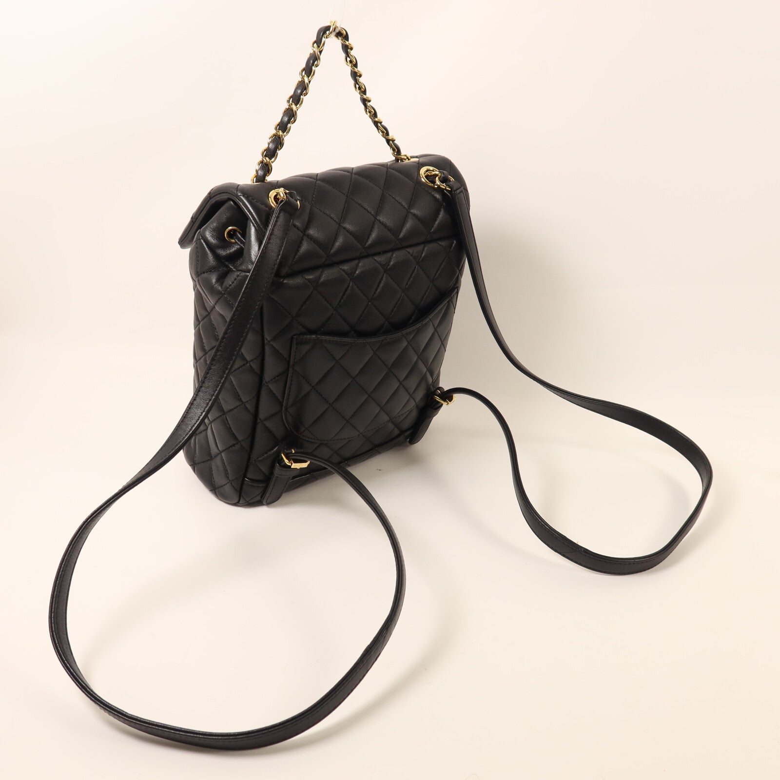CHANEL 羊皮皮革Backpack鏈帶背包