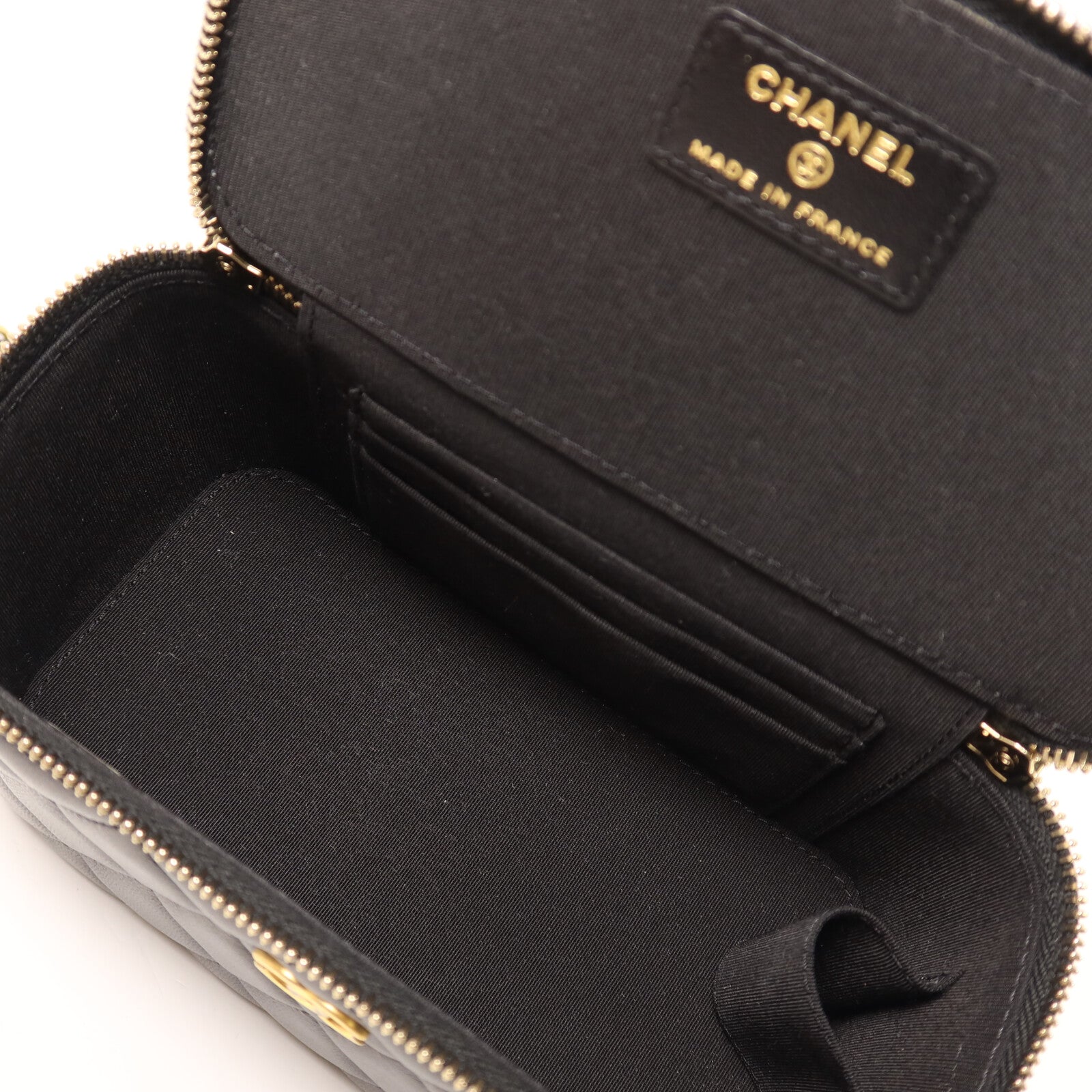 CHANEL 羊皮皮革Top Handle Vanity Case鏈帶手挽肩背兩用袋