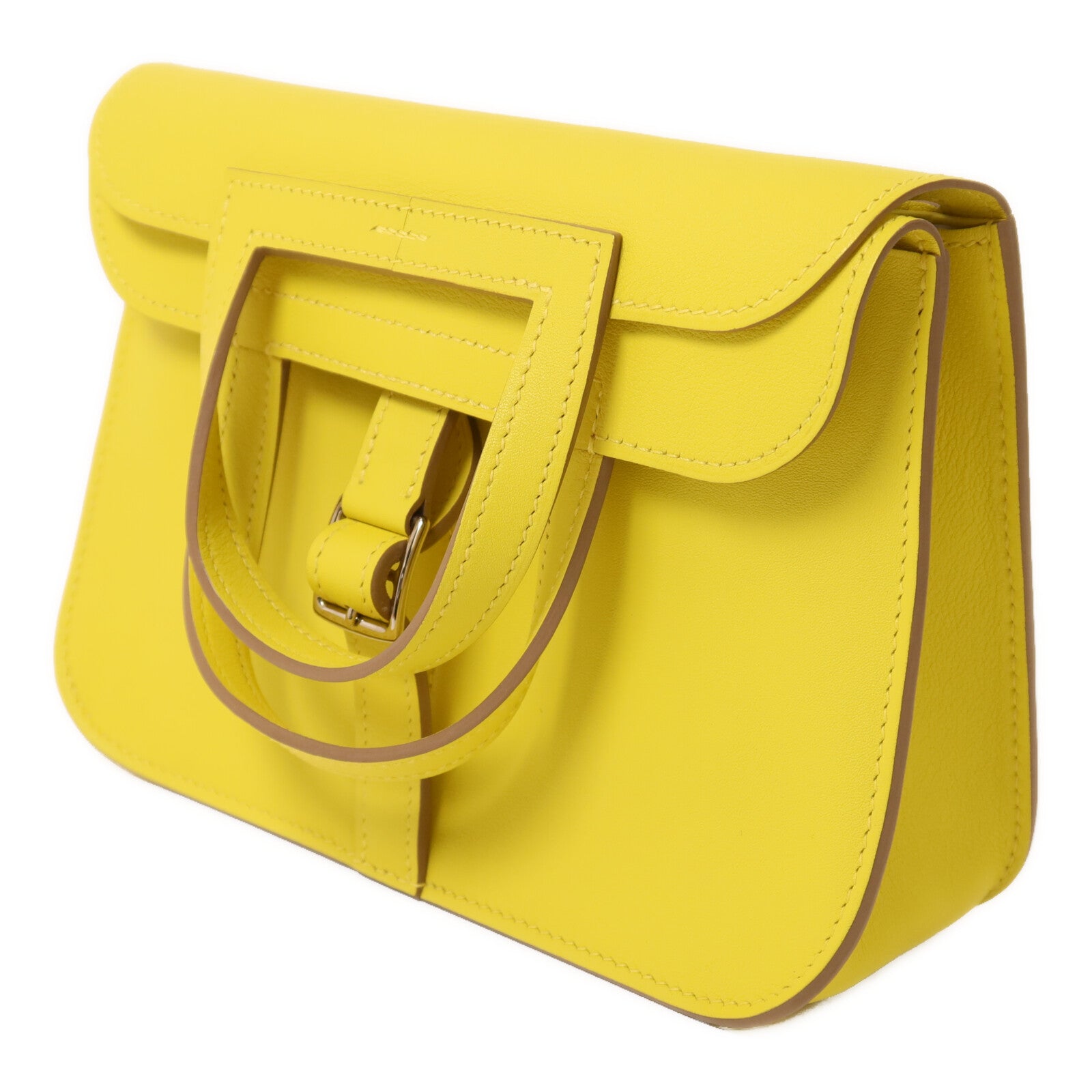 HERMES Swift皮革Mini Halzan手挽肩背兩用袋Lime