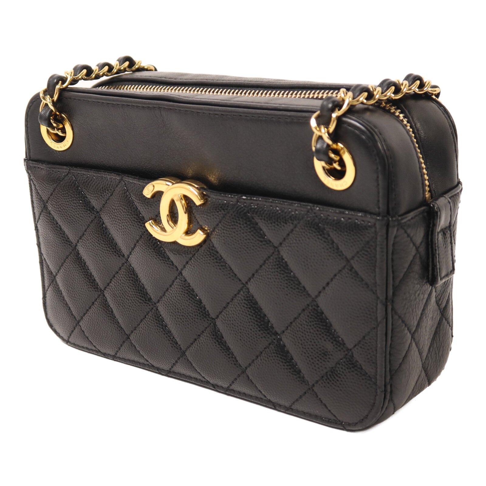 CHANEL 牛皮皮革Camera Bag鏈帶肩背袋