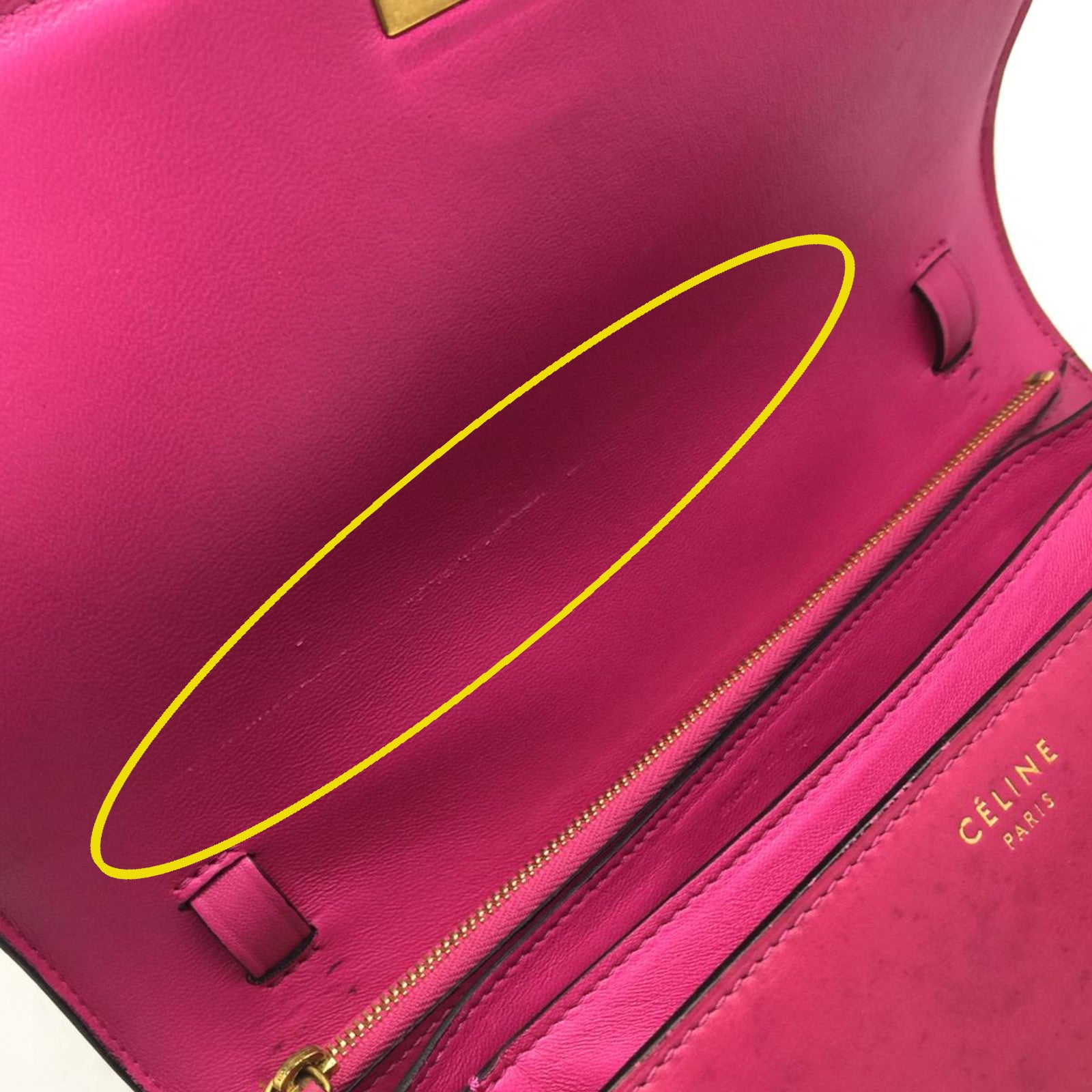 CELINE 牛皮皮革2 Way Shoulder金扣肩背袋粉紅色