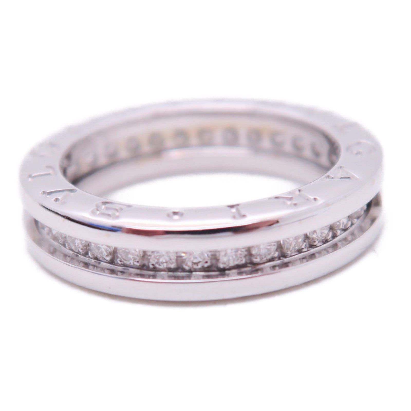 BVLGARI 【激減優惠】18K白金B-Zero1 Diamond Band Ring戒指Bvlgari#52/US#5.75