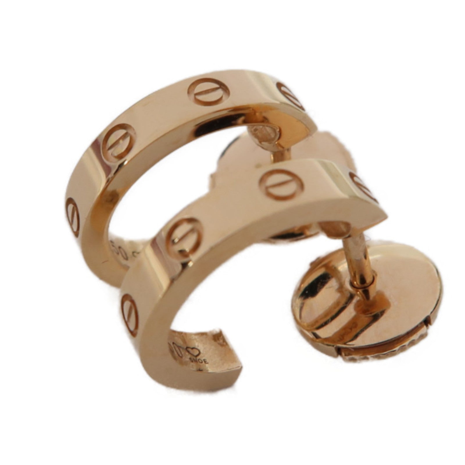CARTIER 18K玫瑰金Love  Earrings耳環
