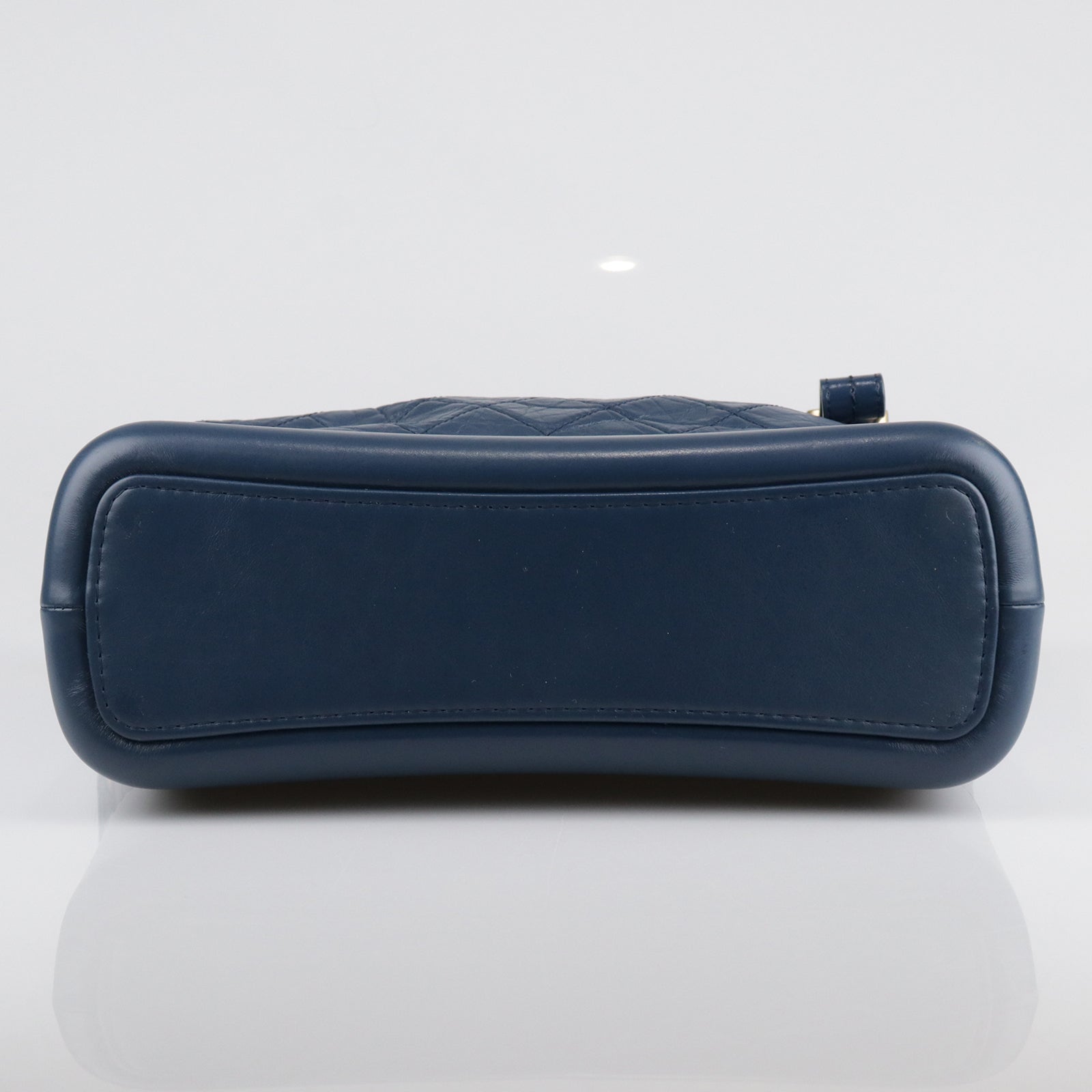 CHANEL Diamond Aged Calf Leather Gabrielle Shoulder Bag Blue