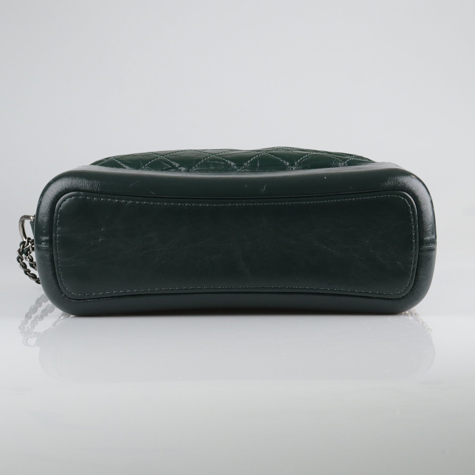 CHANEL Aged Calf Leather Gabrielle Shoulder Bag Green