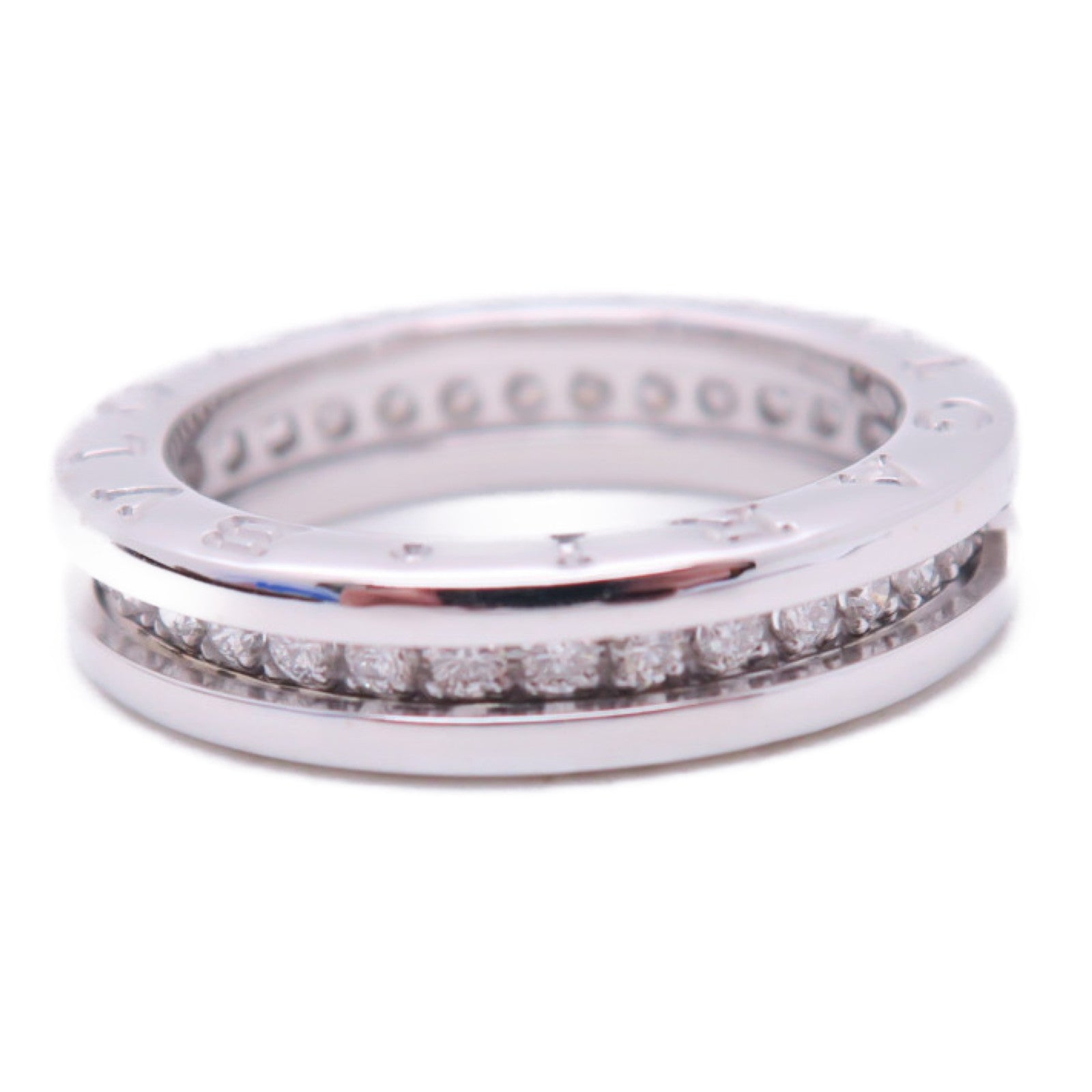 BVLGARI 【激減優惠】18K白金B-Zero1 Diamond Band Ring戒指Bvlgari#52/US#5.75