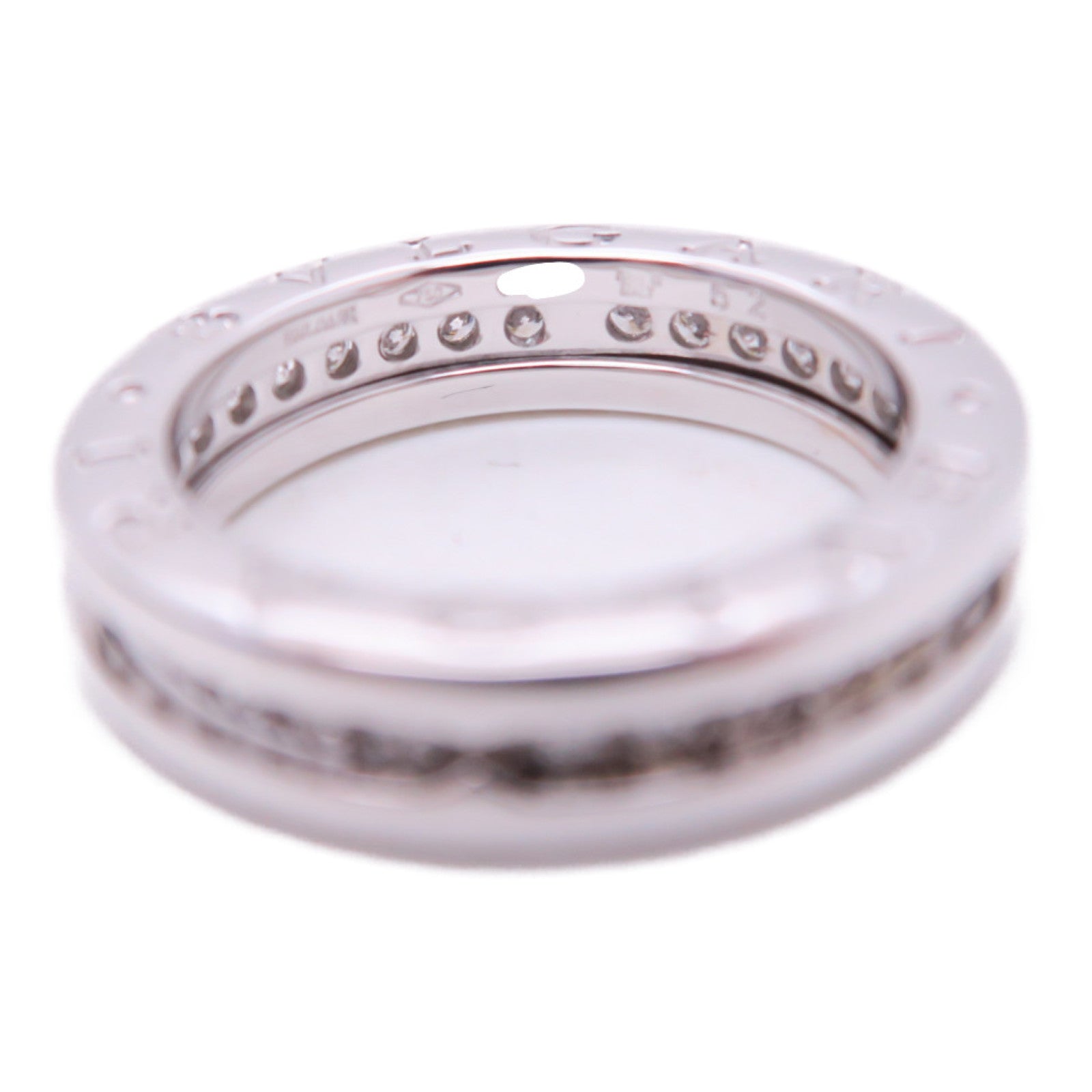 BVLGARI 【激減優惠】18K白金B-Zero1 Diamond Band Ring戒指Bvlgari#52/US#5.75