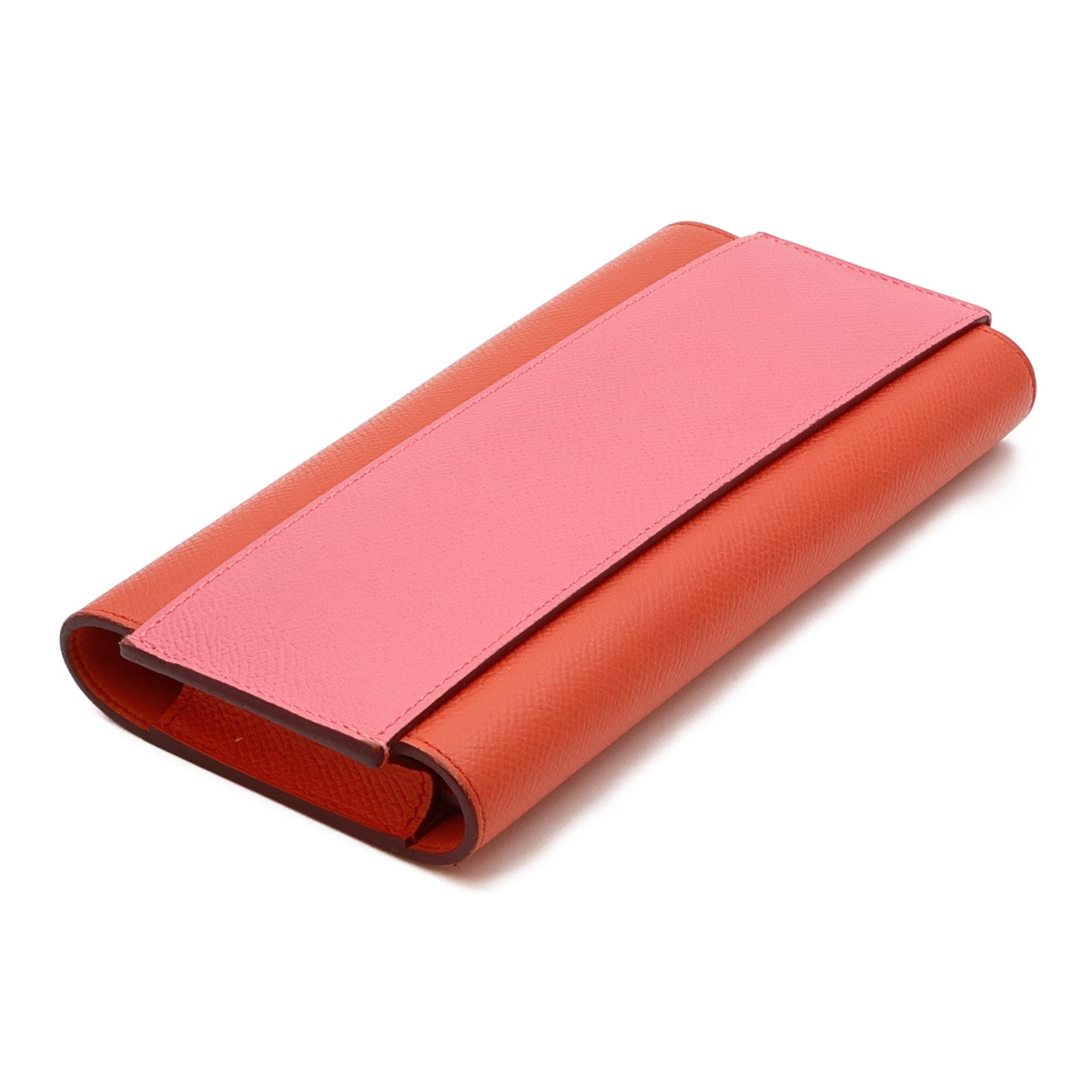 HERMES Epsom皮革Passant銀扣長錢包