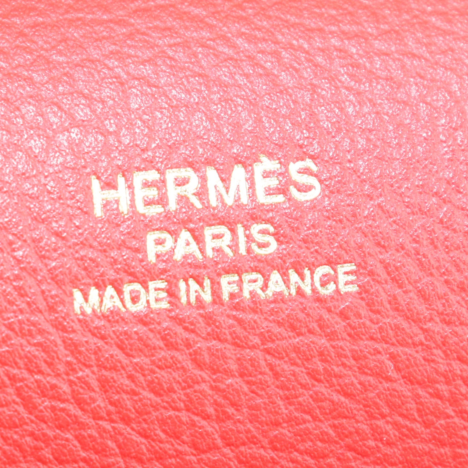 HERMES Evercolor Leather Roulis 23 Gold Buckle Shoulder Bag Red