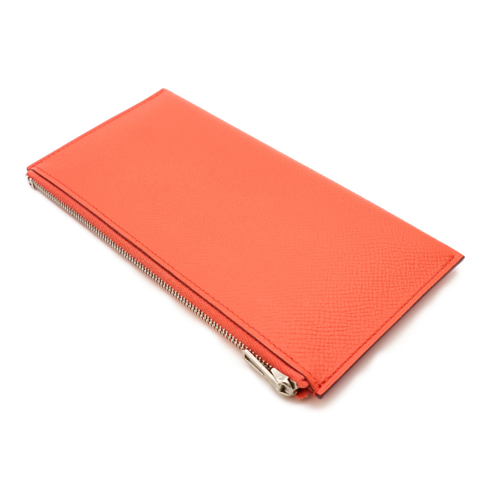 HERMES Epsom皮革Passant銀扣長錢包