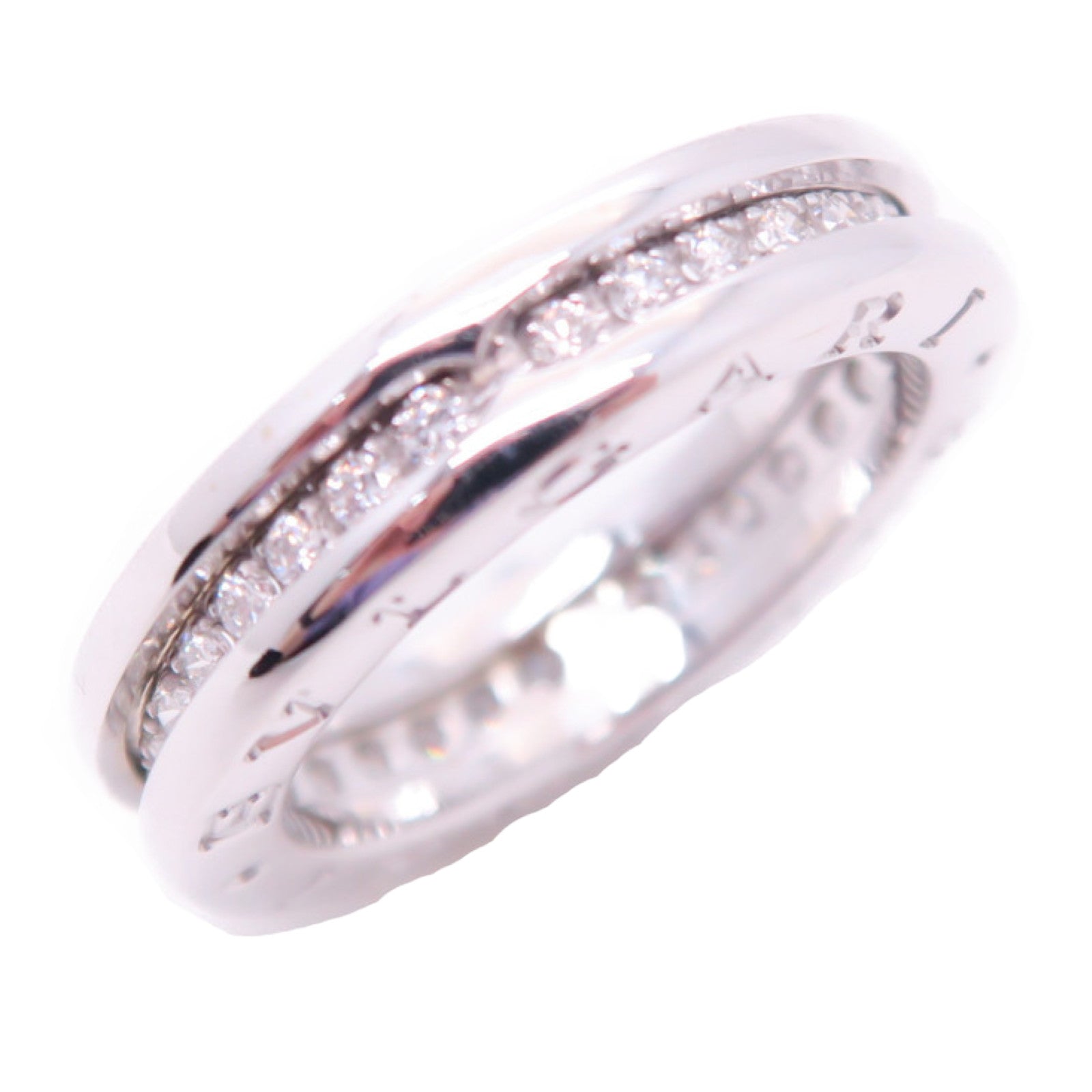 BVLGARI 【激減優惠】18K白金B-Zero1 Diamond Band Ring戒指Bvlgari#52/US#5.75