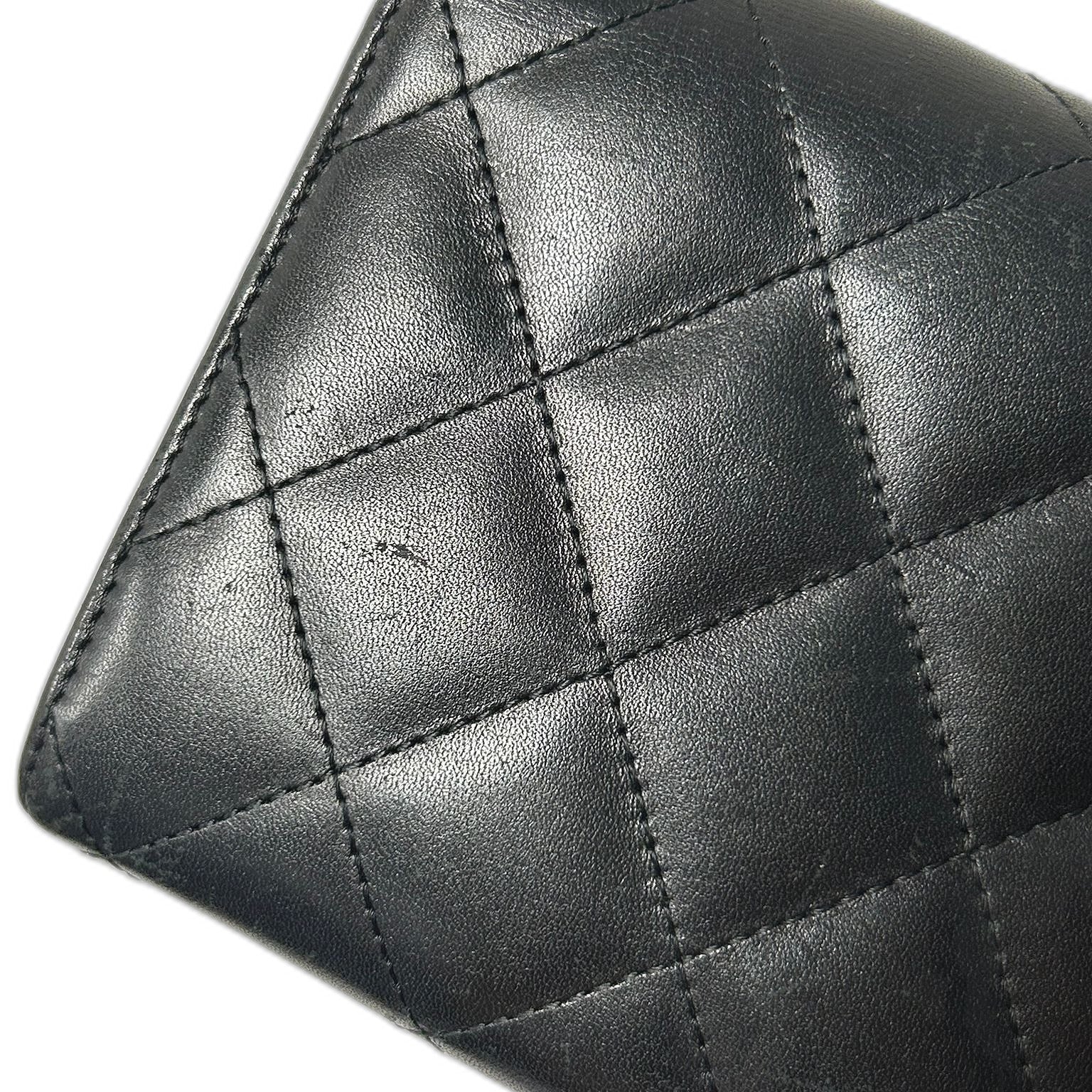 CHANEL 【激減優惠】牛皮皮革Cambon Long Wallet銀扣長錢包