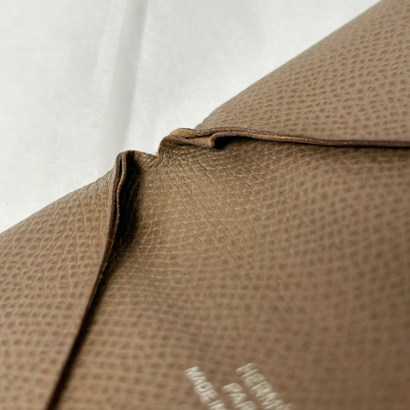 HERMES 【激減優惠】Epsom皮革Calvi Card Holder卡片套Etoupe