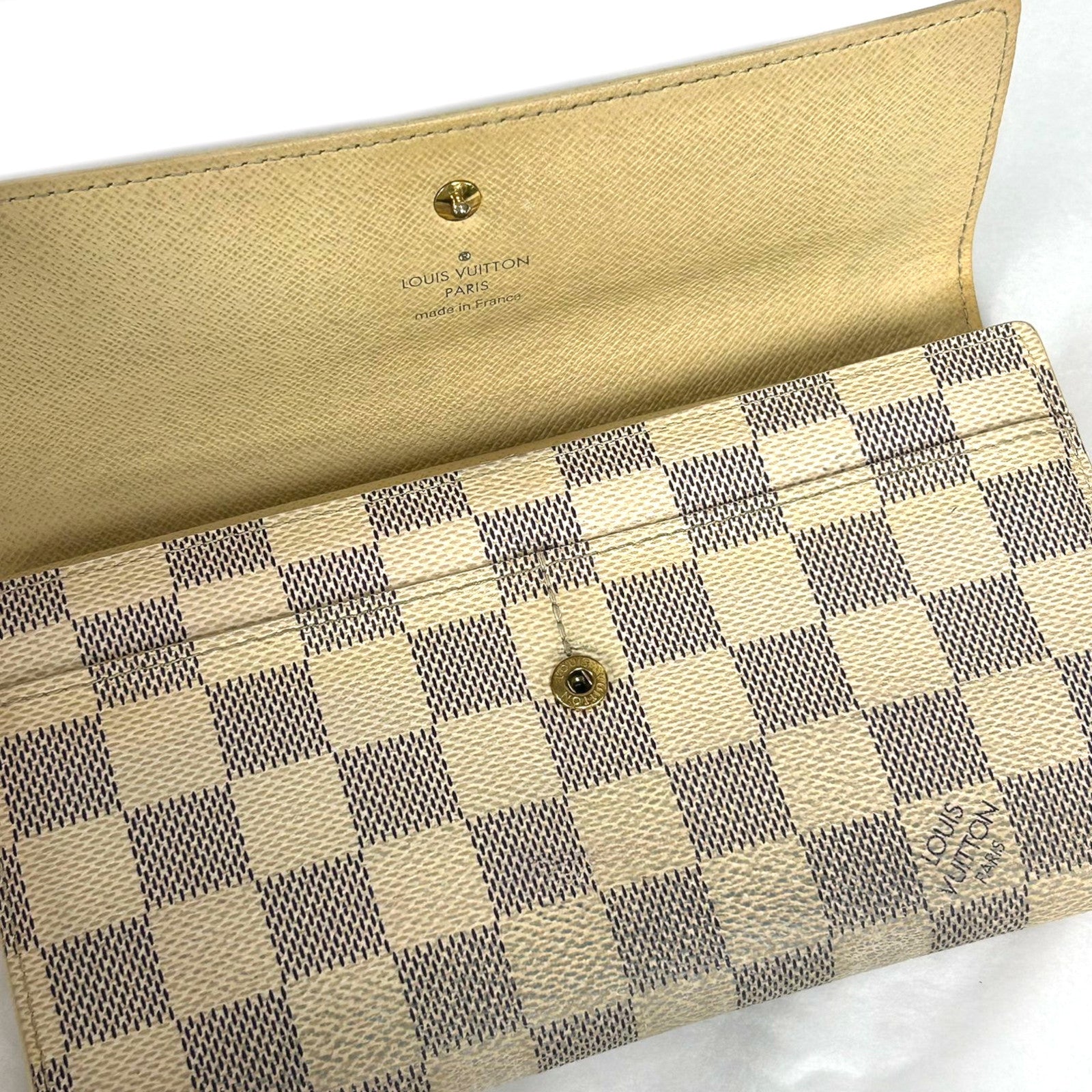 LOUIS VUITTON Damier Azur Portefeuille International金扣長錢包