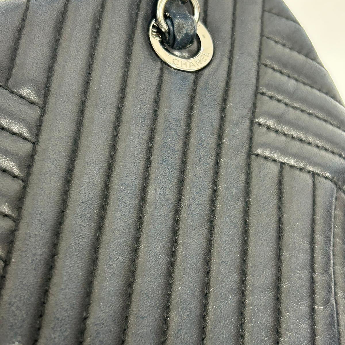 CHANEL CC SHW Chain Shoulder Bag Calfskin Leather
