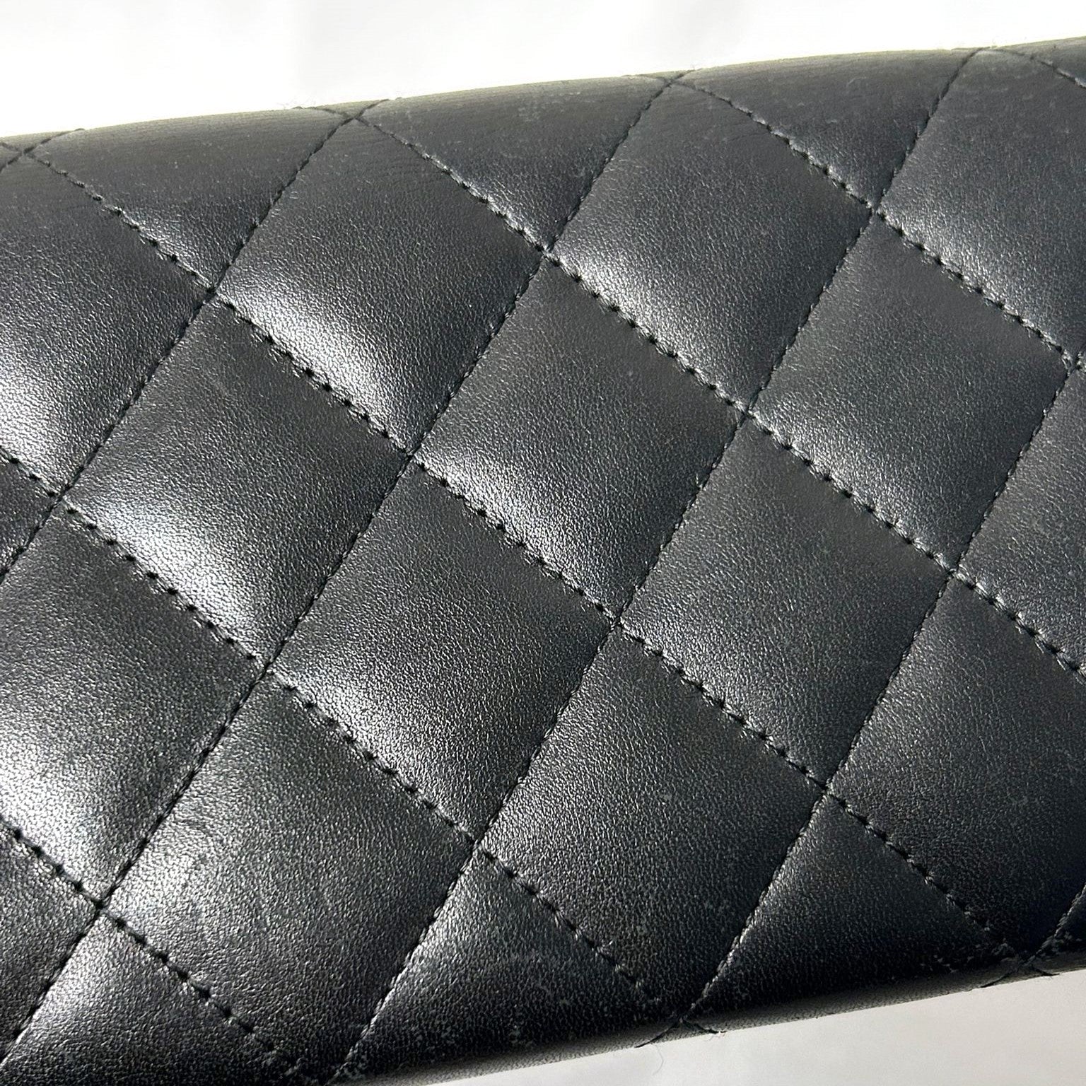 CHANEL 【激減優惠】牛皮皮革Cambon Long Wallet銀扣長錢包