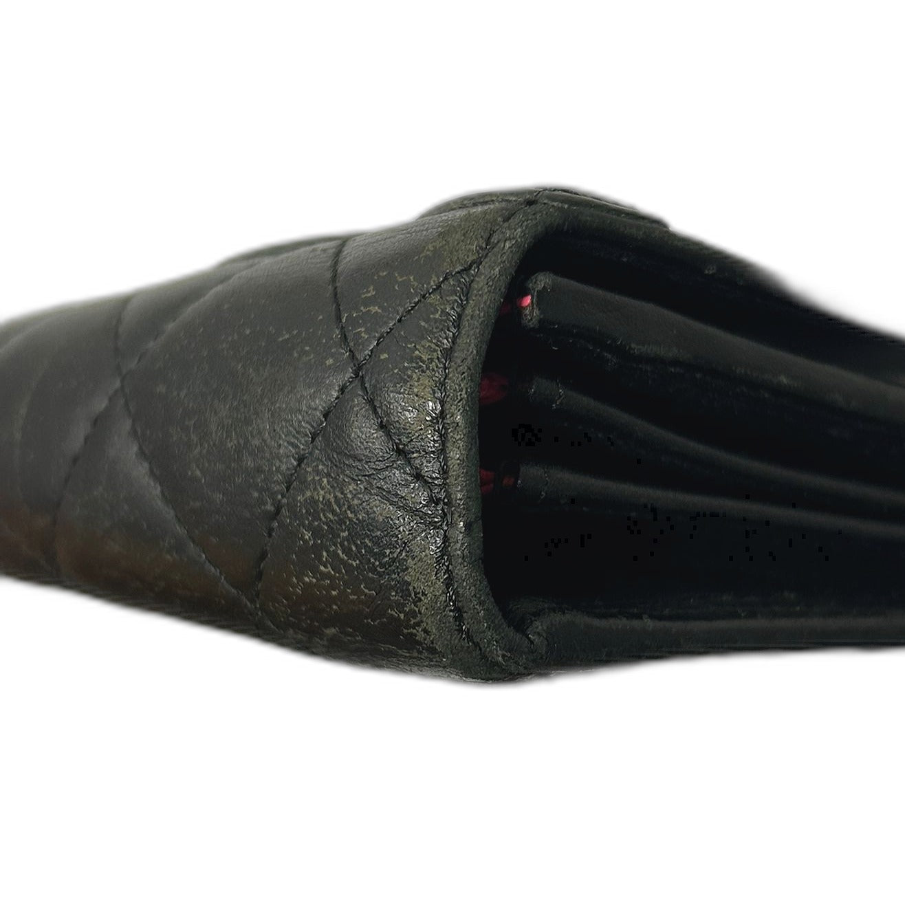 CHANEL 【激減優惠】牛皮皮革Cambon Long Wallet銀扣長錢包