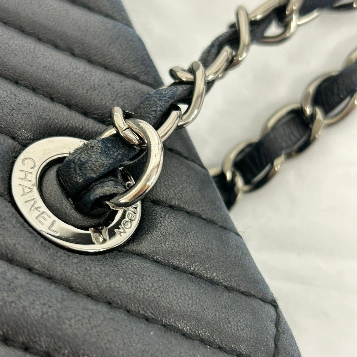 CHANEL CC SHW Chain Shoulder Bag Calfskin Leather