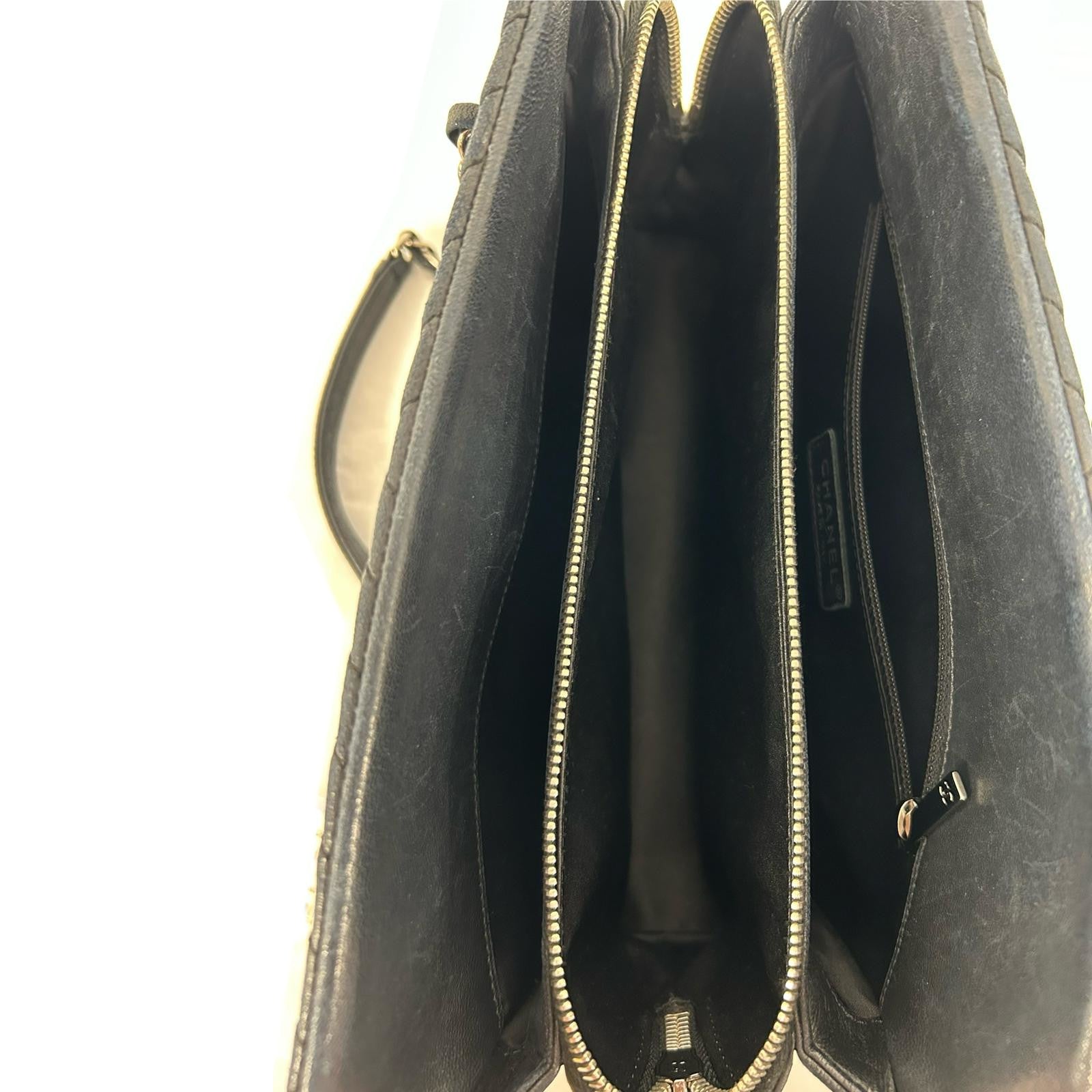 CHANEL CC SHW Chain Shoulder Bag Calfskin Leather