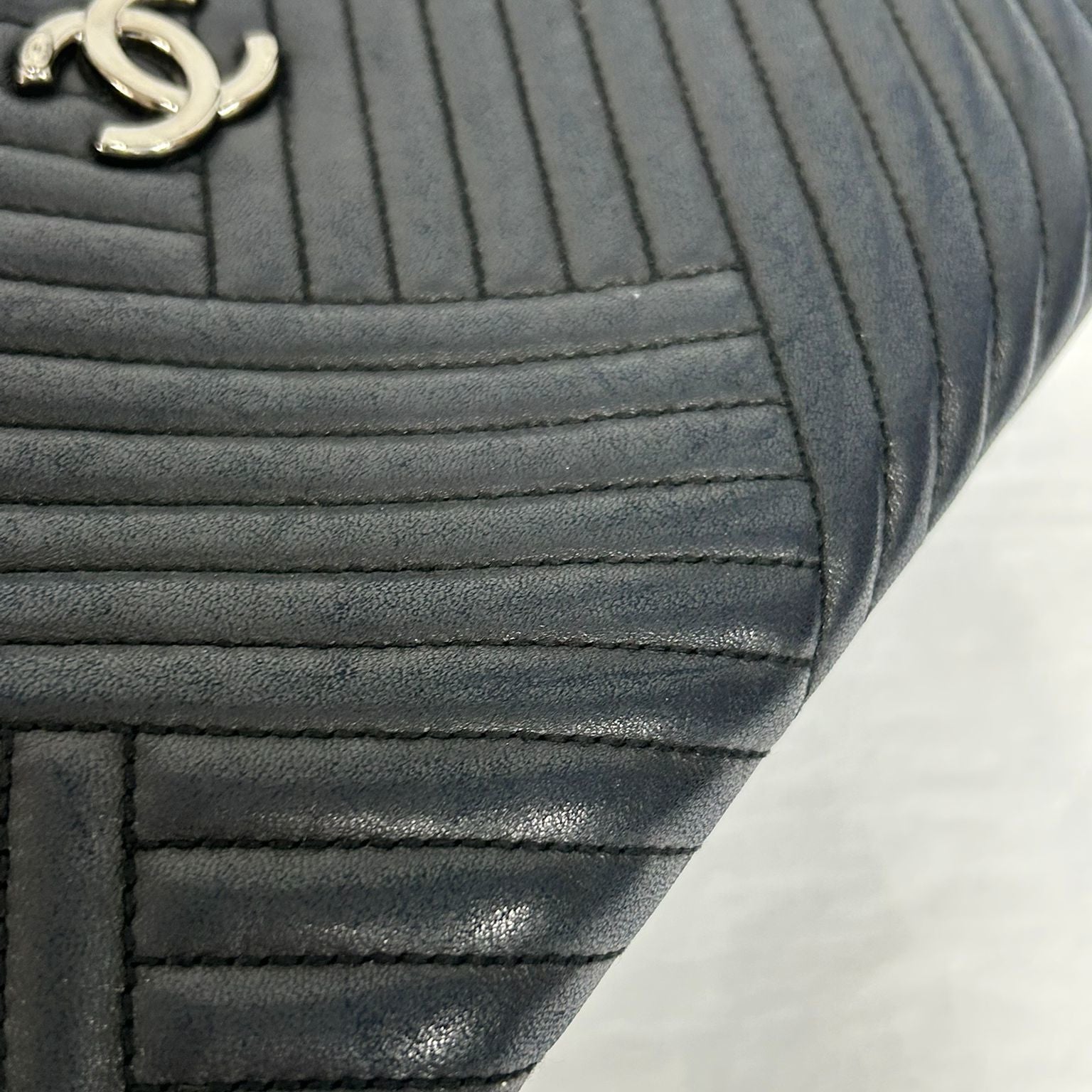 CHANEL CC SHW Chain Shoulder Bag Calfskin Leather