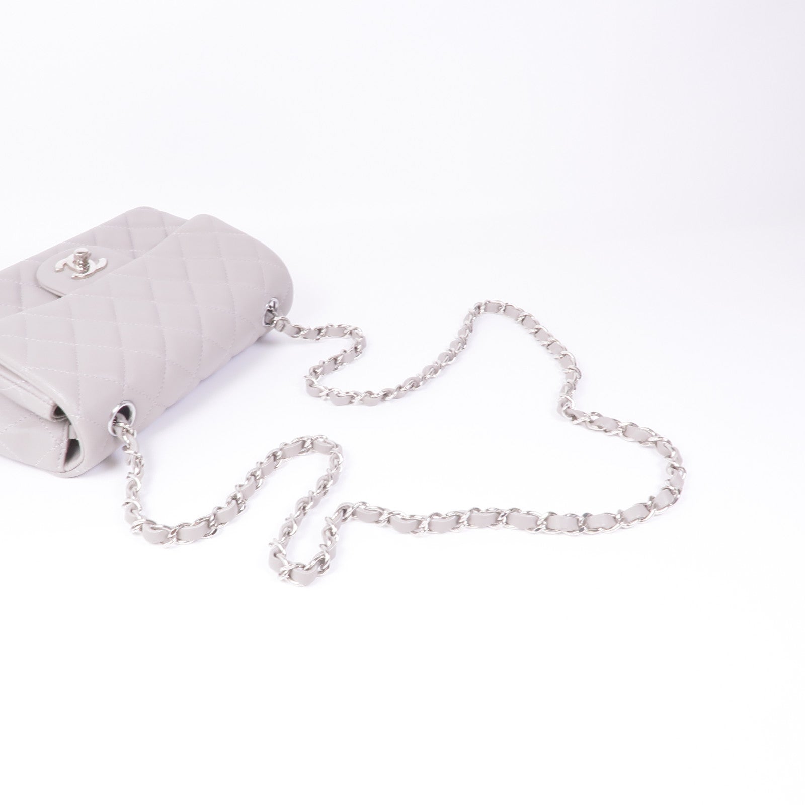 CHANEL 羊皮皮革Classic 20銀扣鏈帶肩背袋