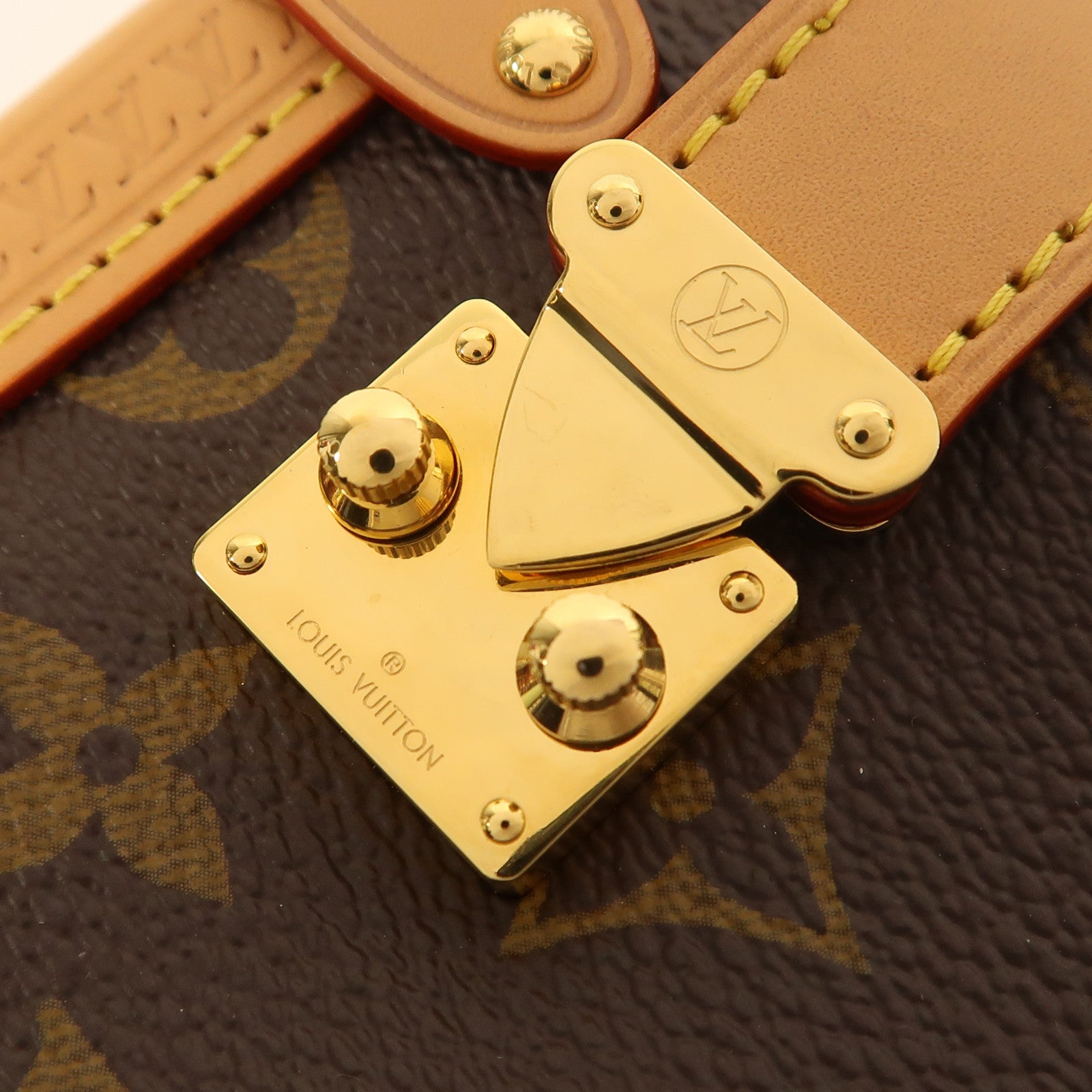LOUIS VUITTON Monogram Side Trunk PM金扣手挽肩背兩用袋