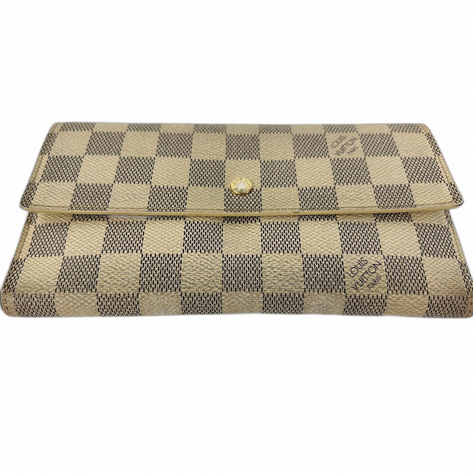 LOUIS VUITTON Damier Azur Portefeuille International金扣長錢包