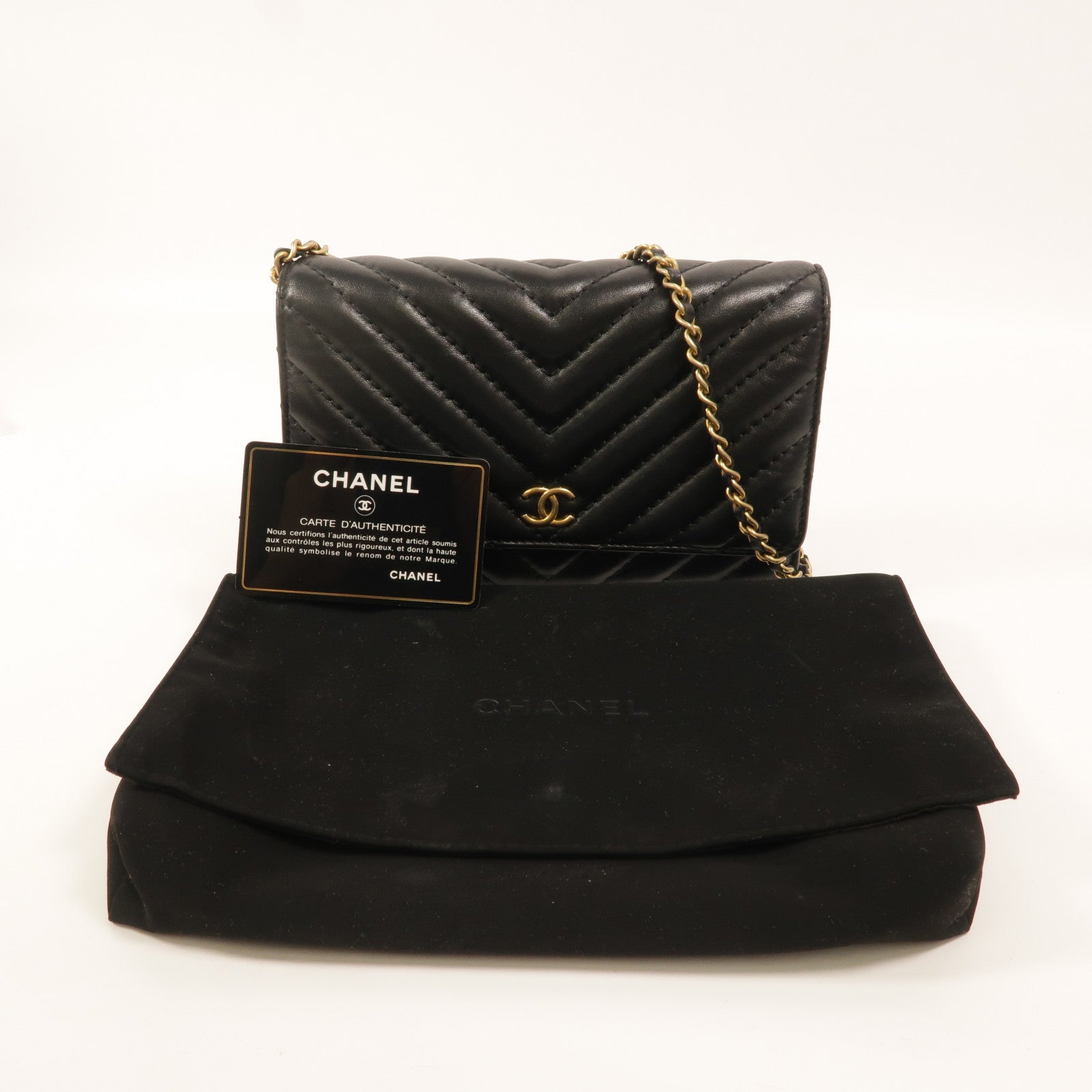 CHANEL 羊皮皮革Wallet On Chain鏈帶肩背袋