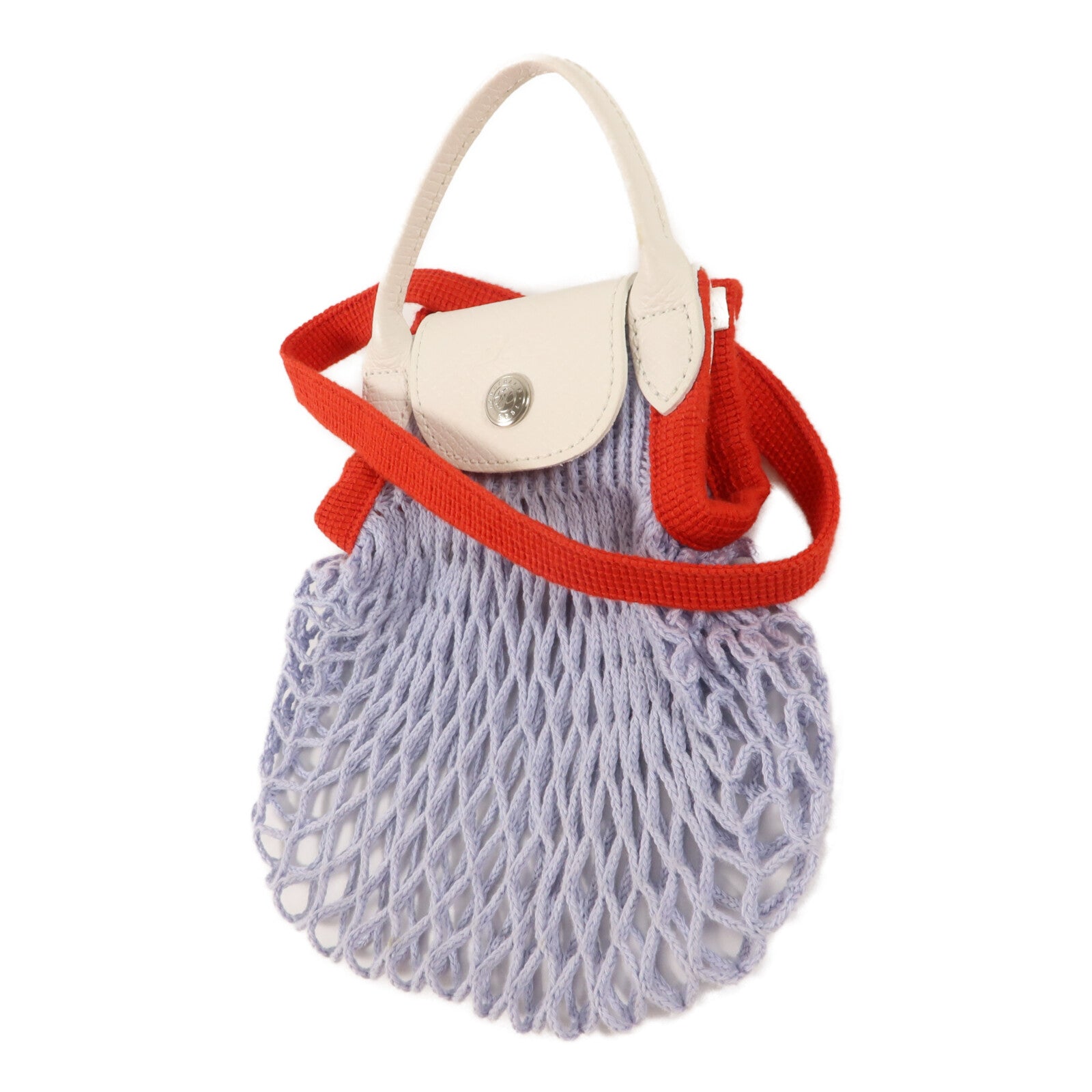 Longchamp 牛皮皮革/棉質Le Pliage Mesh Bag XS手挽肩背兩用袋