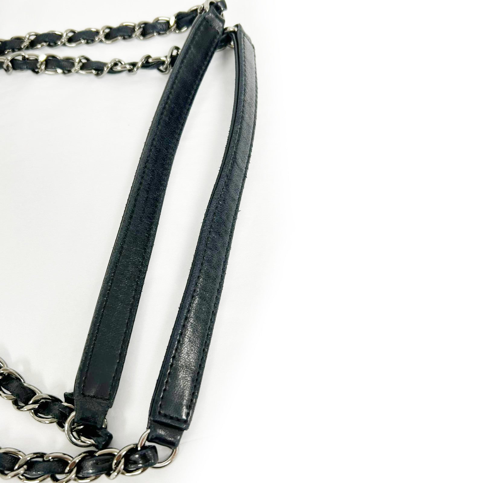 CHANEL CC SHW Chain Shoulder Bag Calfskin Leather