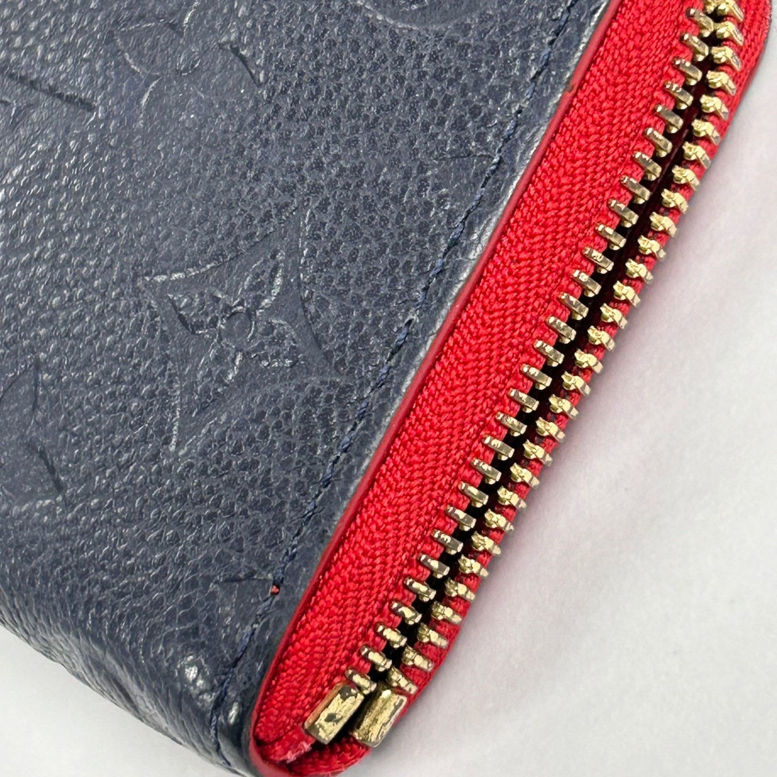 LOUIS VUITTON **【激減優惠】Monogram Empreinte Long Wallet金扣長錢包深藍色/紅色