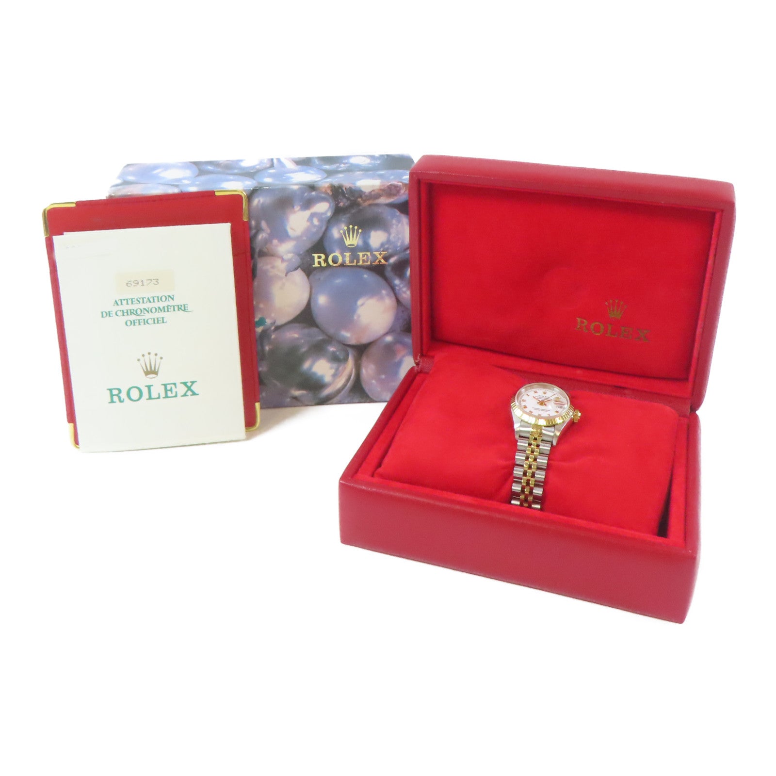 ROLEX Datejust不鏽鋼手錶自動機芯白色#14.5cm
