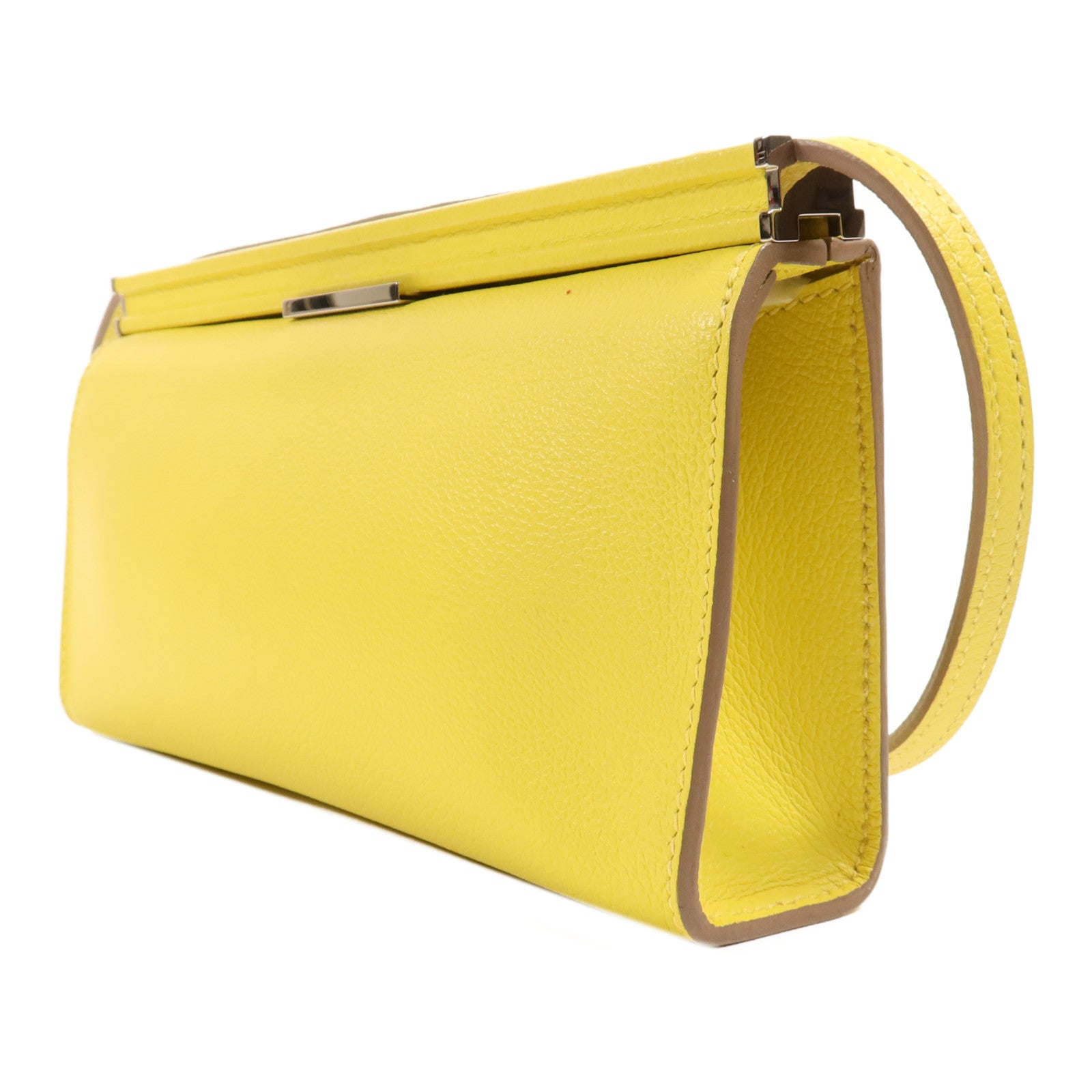 HERMES Evercolor皮革Clic-H 21銀扣肩背袋Lime