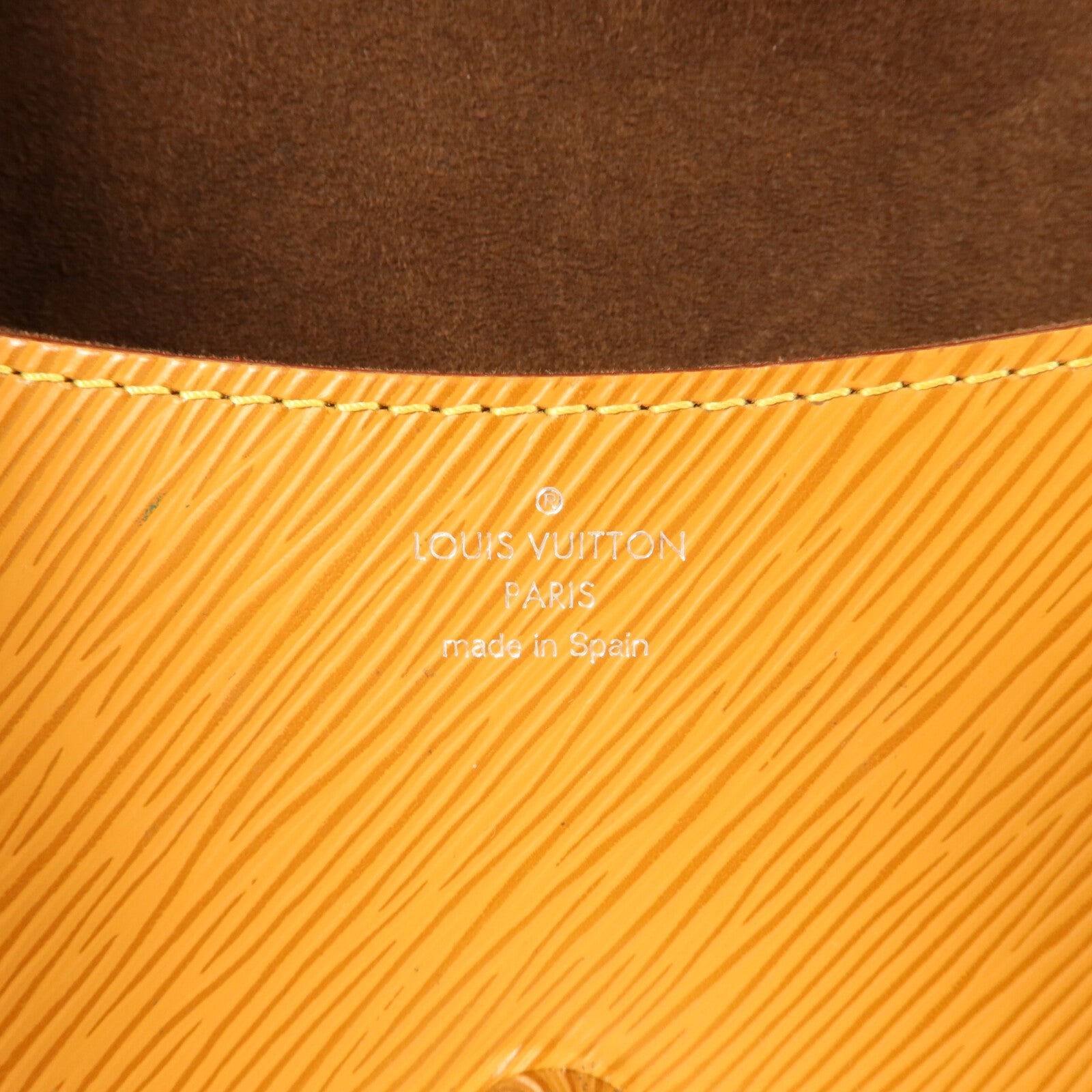 LOUIS VUITTON Epi Buci銀扣肩背袋棕色
